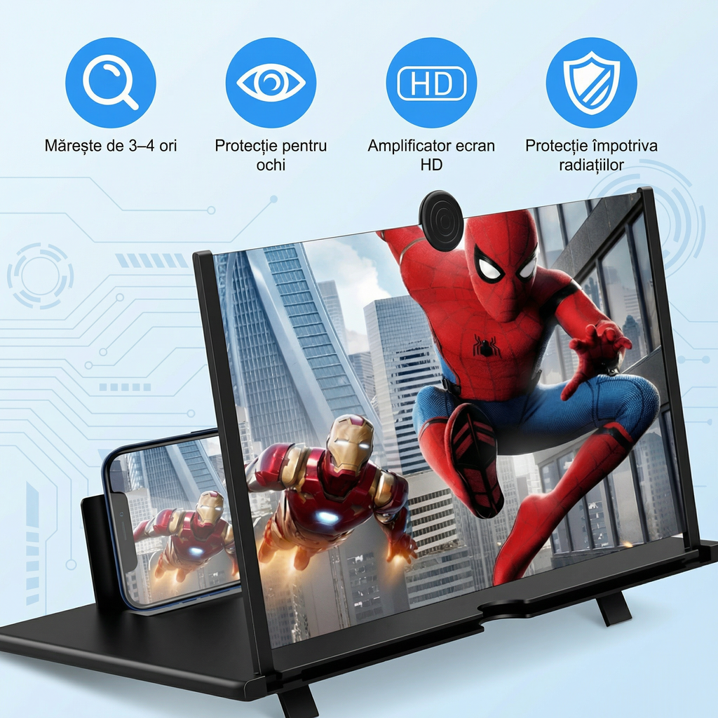 Suport Telefon cu Amplificator de Imagine