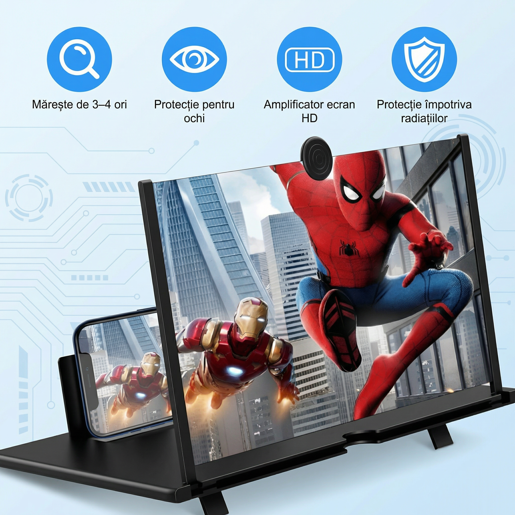 Suport Telefon cu Amplificator de Imagine