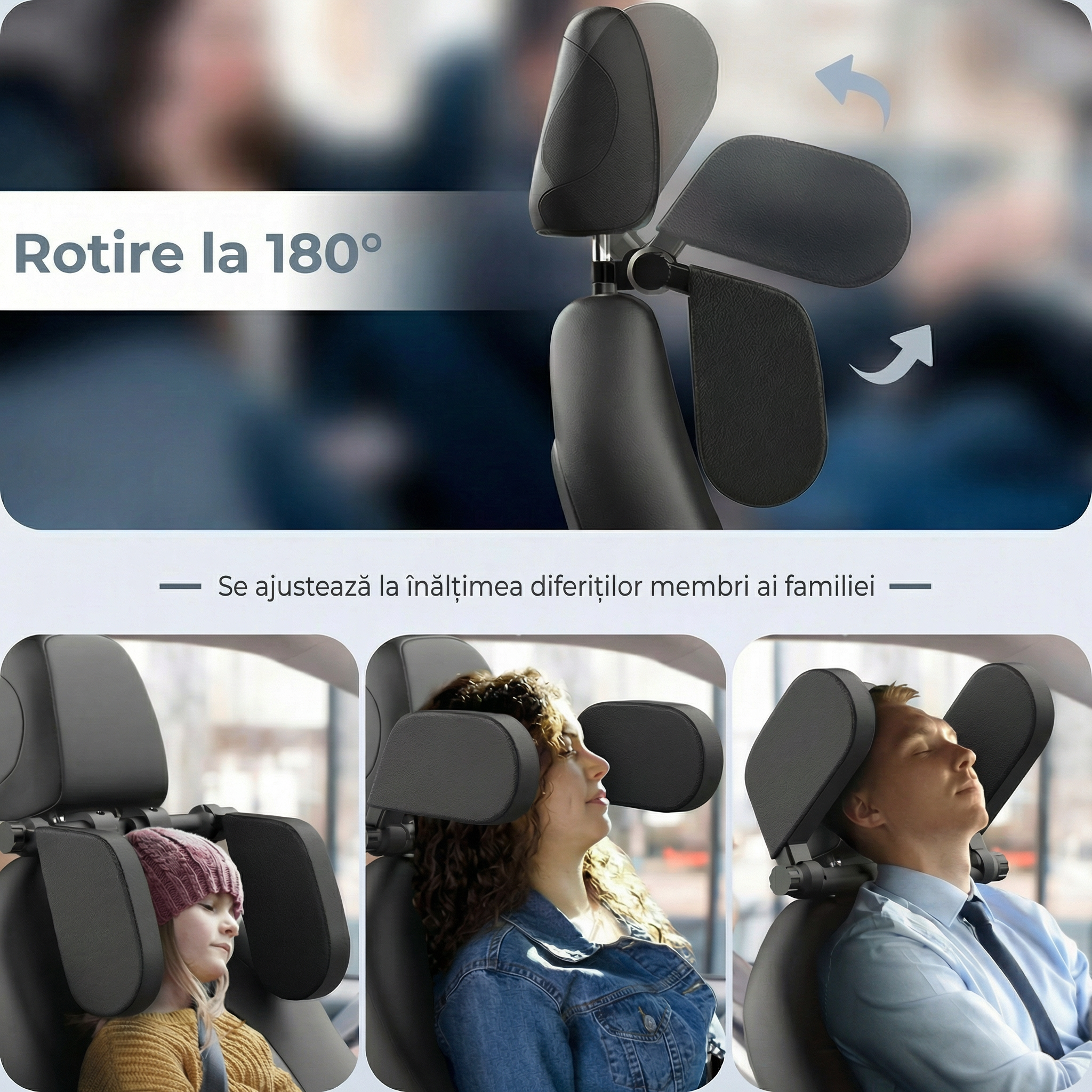 Suport Ergonomic pentru Cap și Gât pentru Mașini