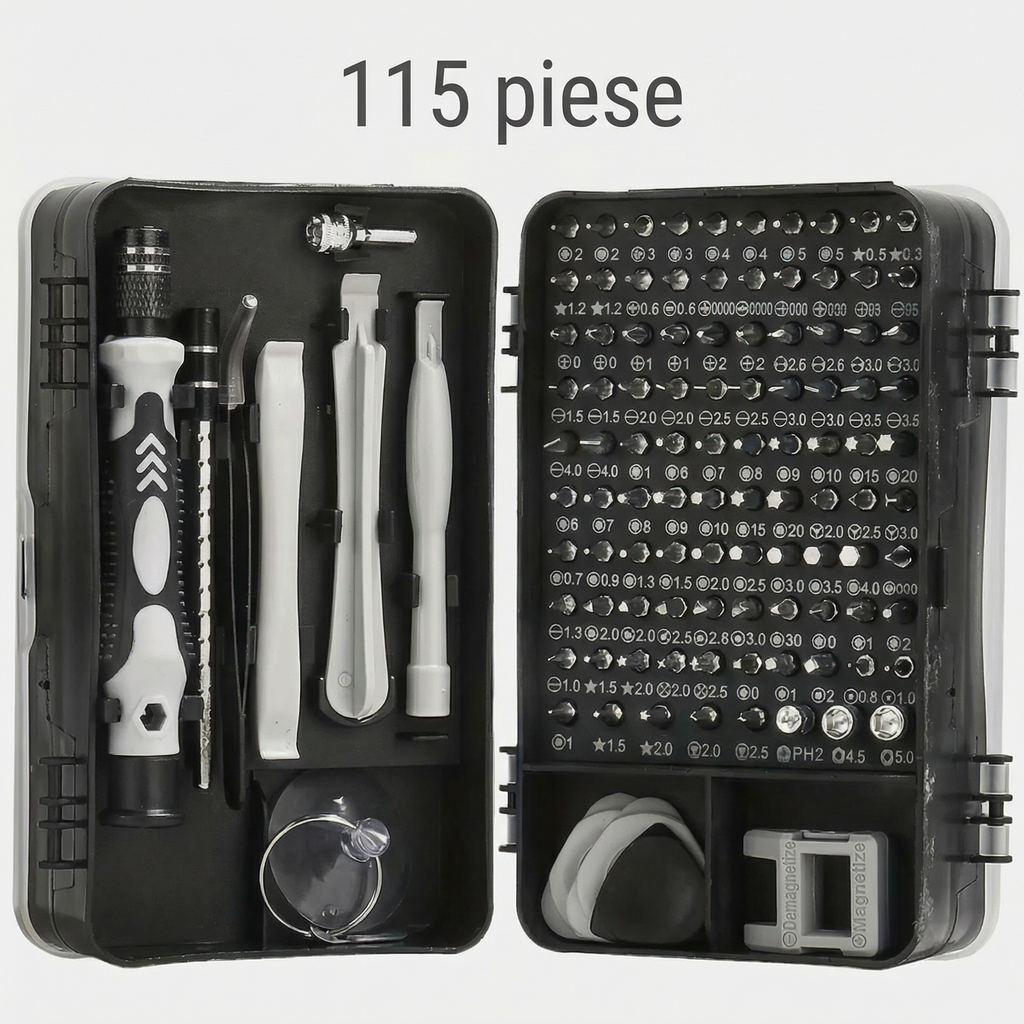 Set de 115 Șurubelnițe de Precizie pentru Reparații Electronice