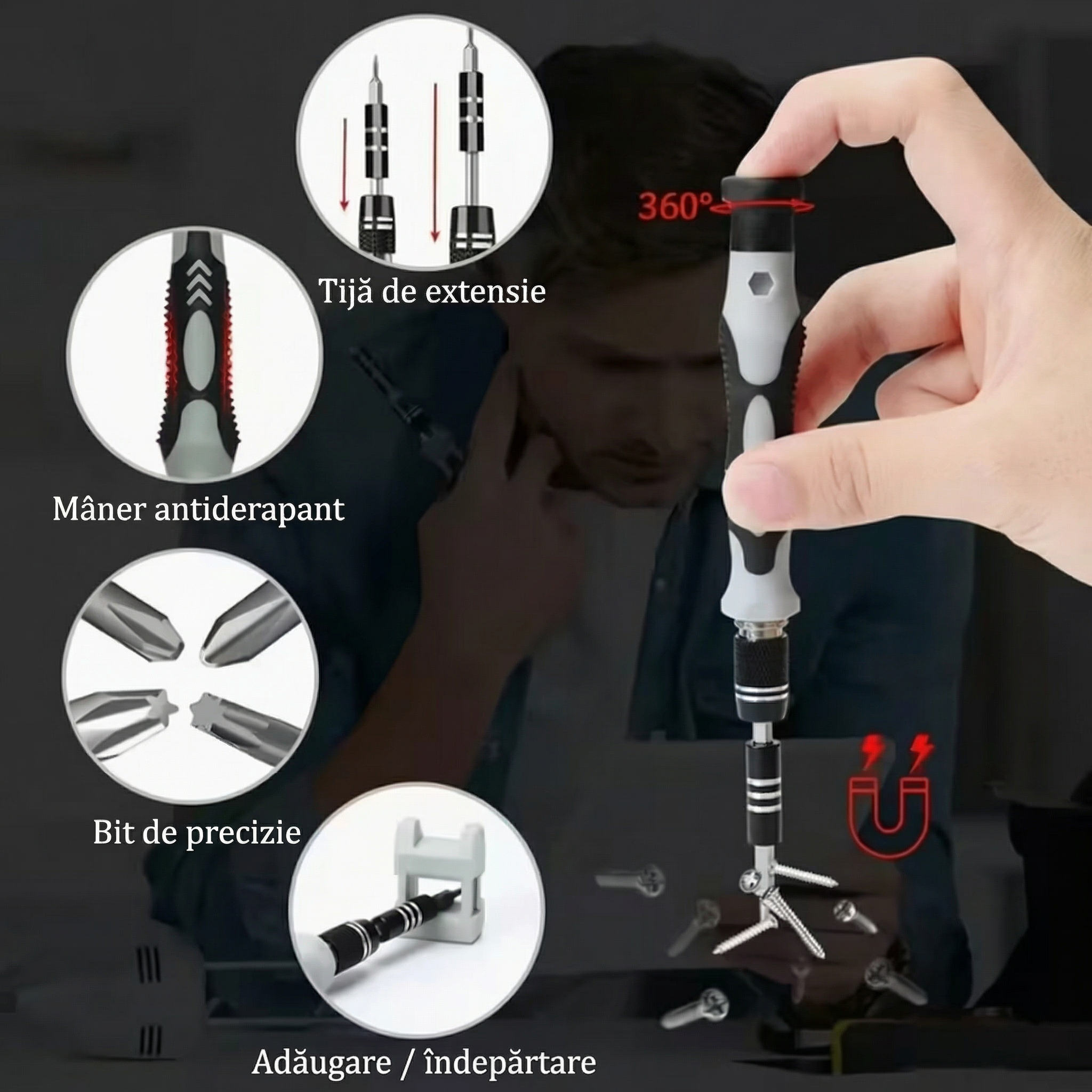 Set de 115 Șurubelnițe de Precizie pentru Reparații Electronice