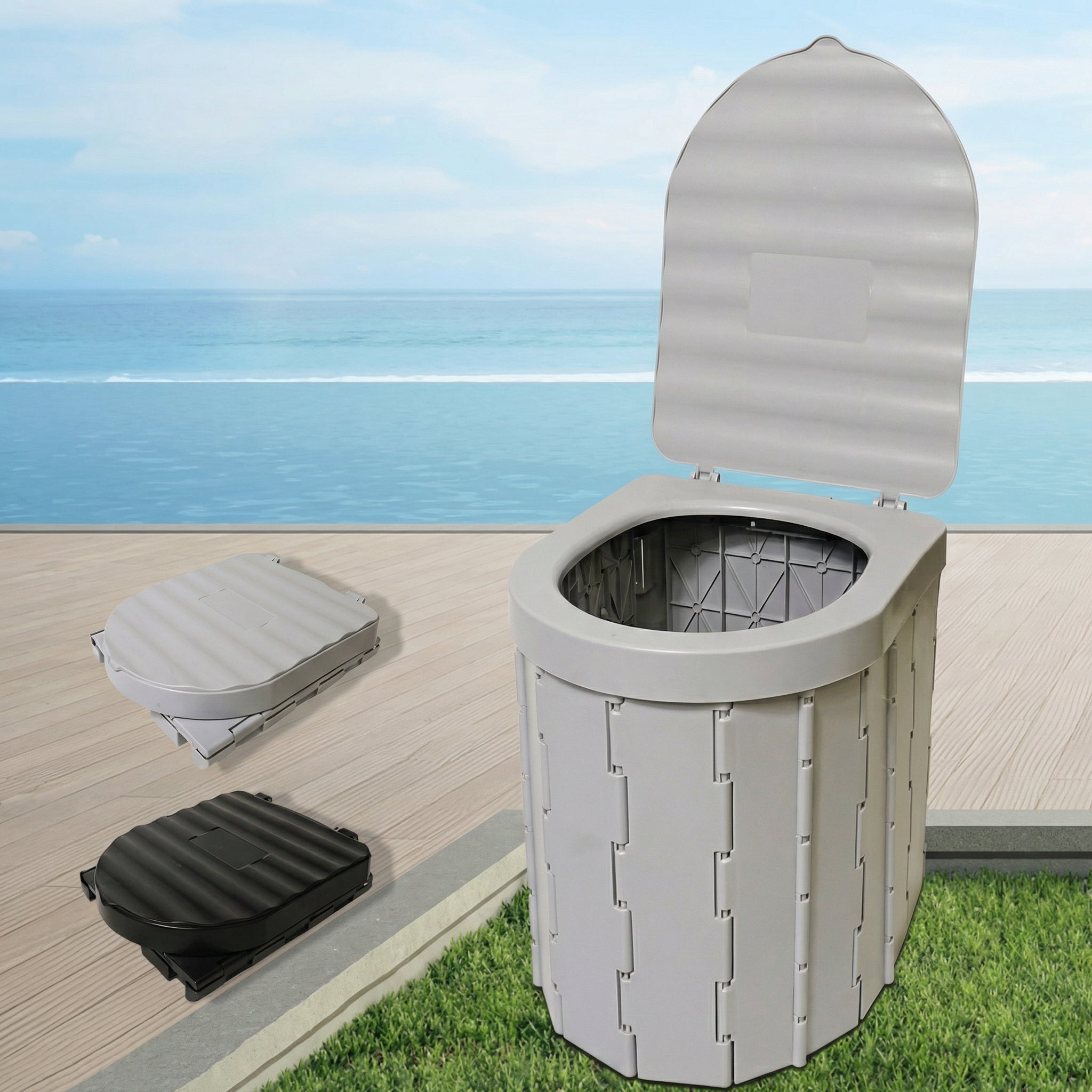 Toaletă Portabilă Pliabilă cu Capac pentru Camping