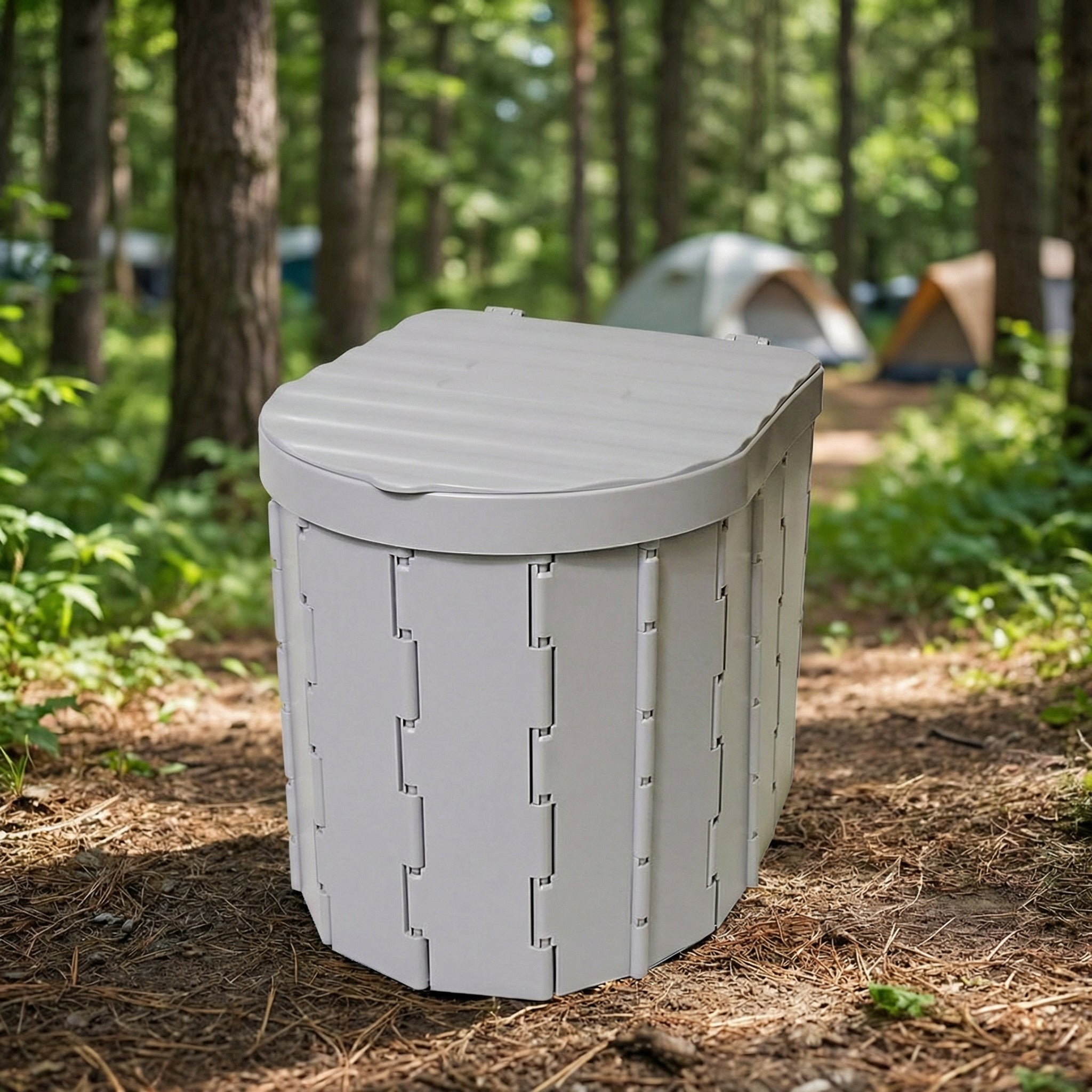 Toaletă Portabilă Pliabilă cu Capac pentru Camping