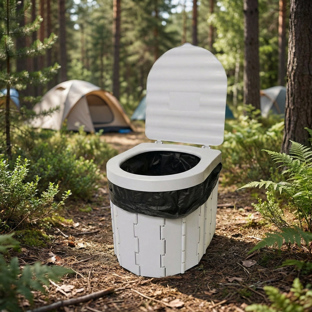 Toaletă Portabilă Pliabilă cu Capac pentru Camping