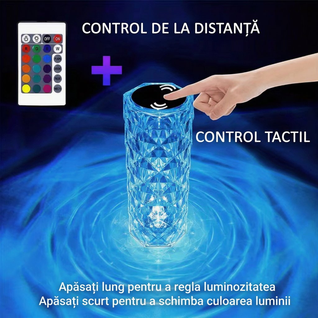 Lampă LED de Birou cu Cristale