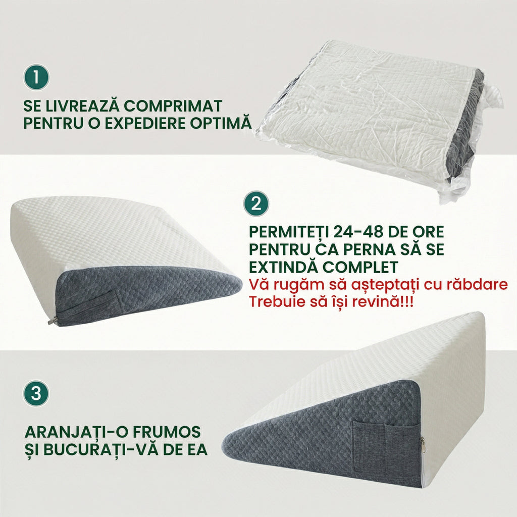 Pernă Triunghiulară pentru Sprijin Cervical