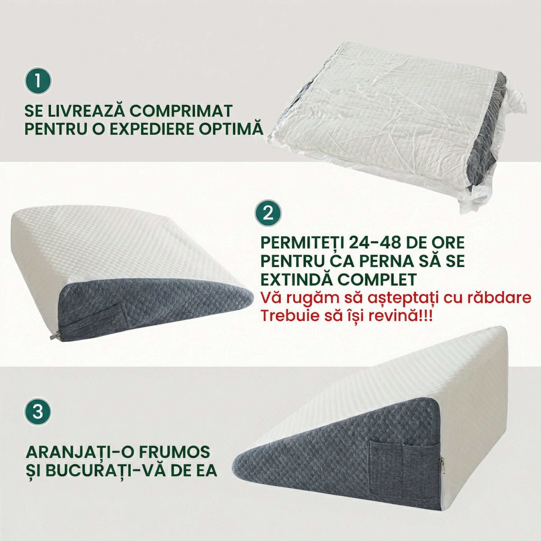 Pernă Triunghiulară pentru Sprijin Cervical