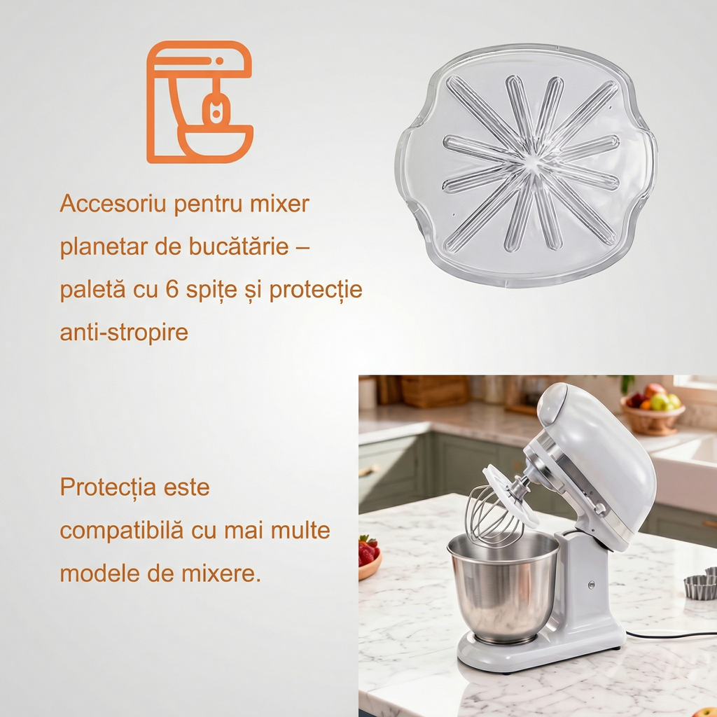 Racletă pentru Mixer cu Protecție Anti-Stropire