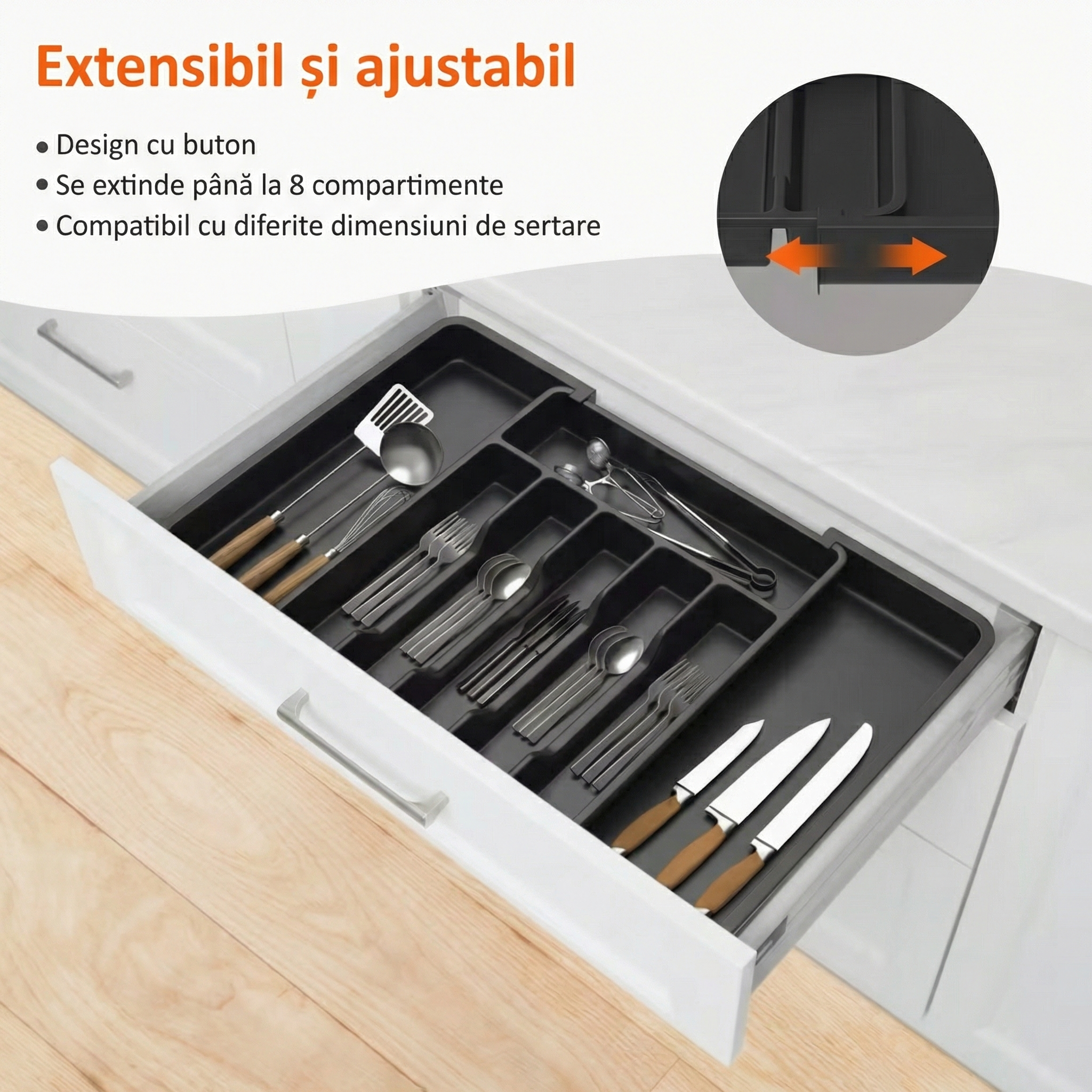 Organizator Extensibil pentru Tacâmuri