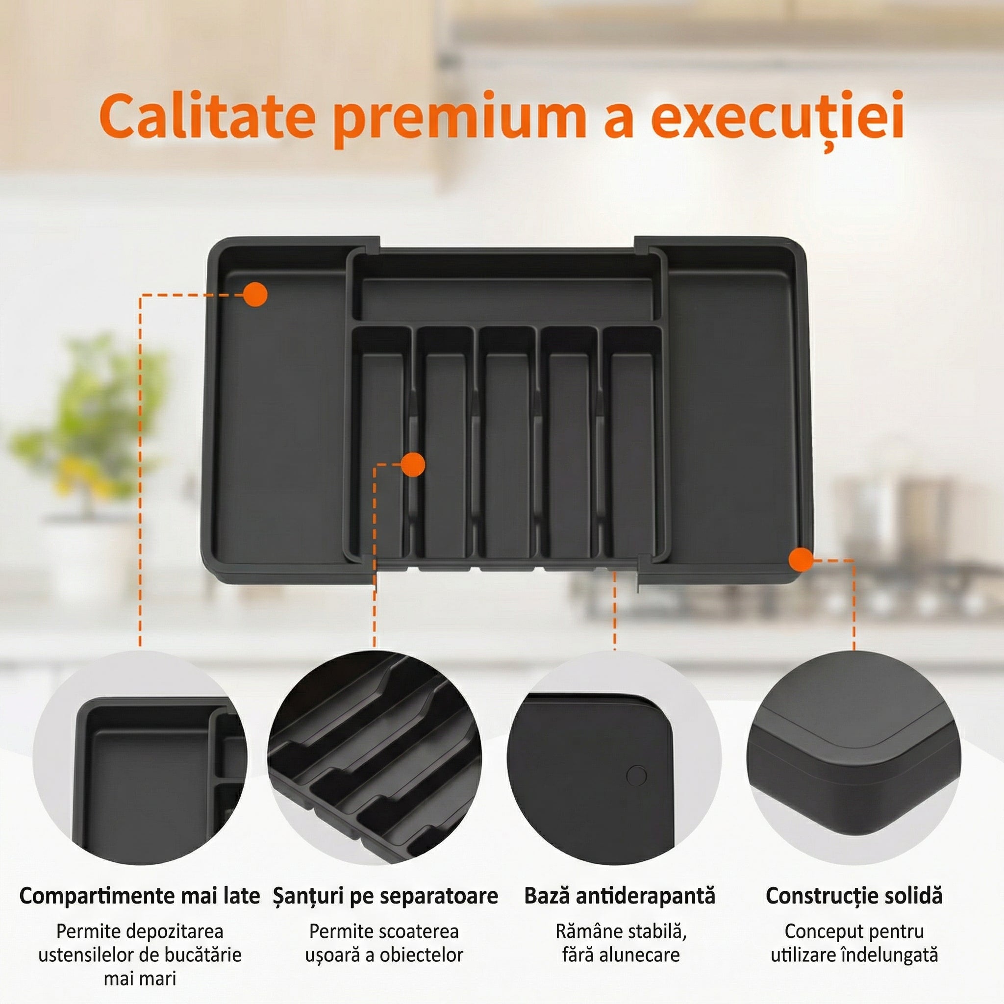 Organizator Extensibil pentru Tacâmuri