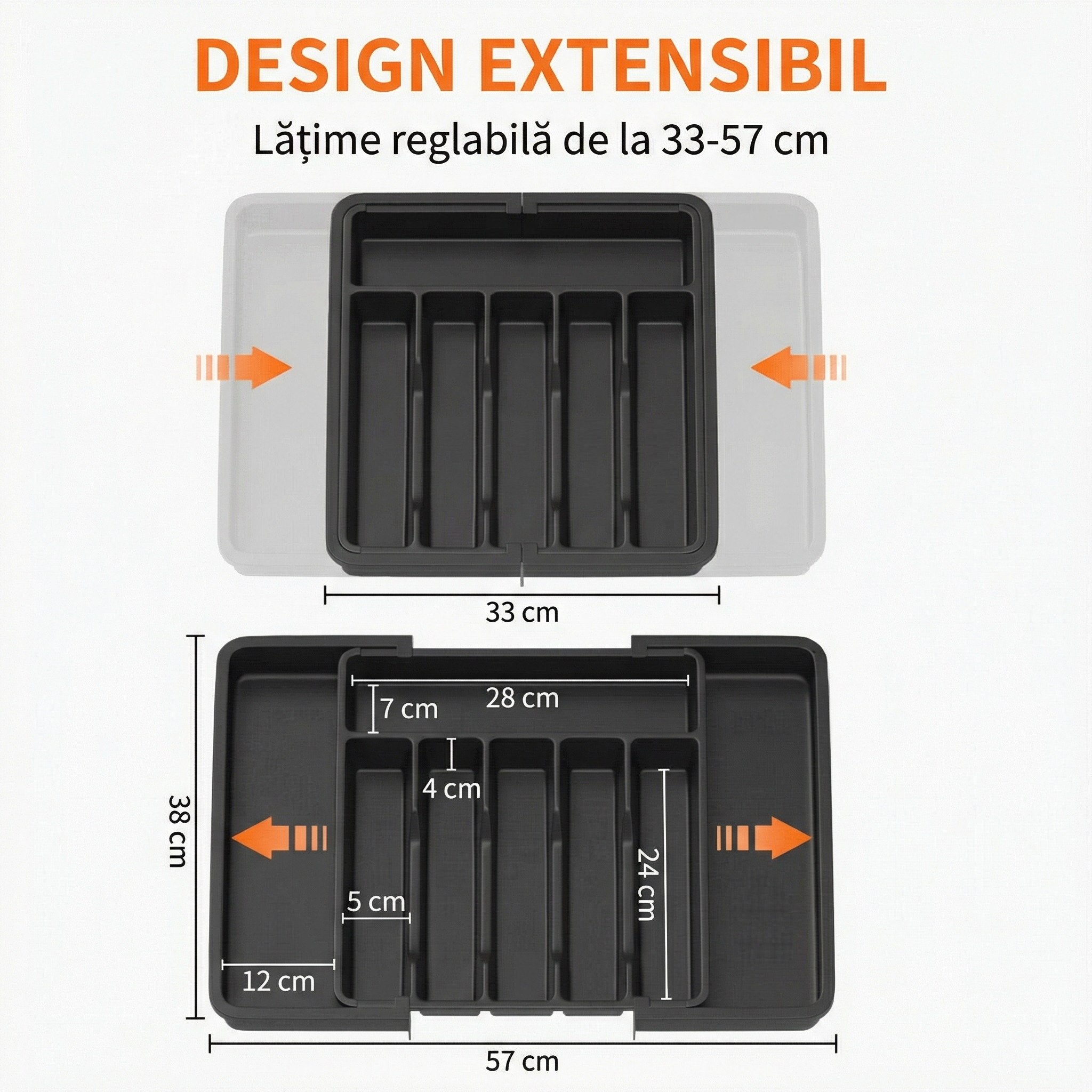 Organizator Extensibil pentru Tacâmuri