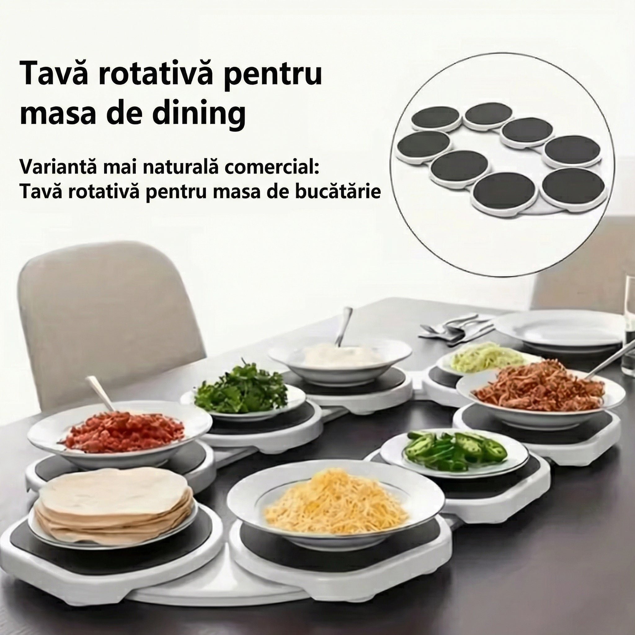 Platou Rotativ Extensibil pentru Masă