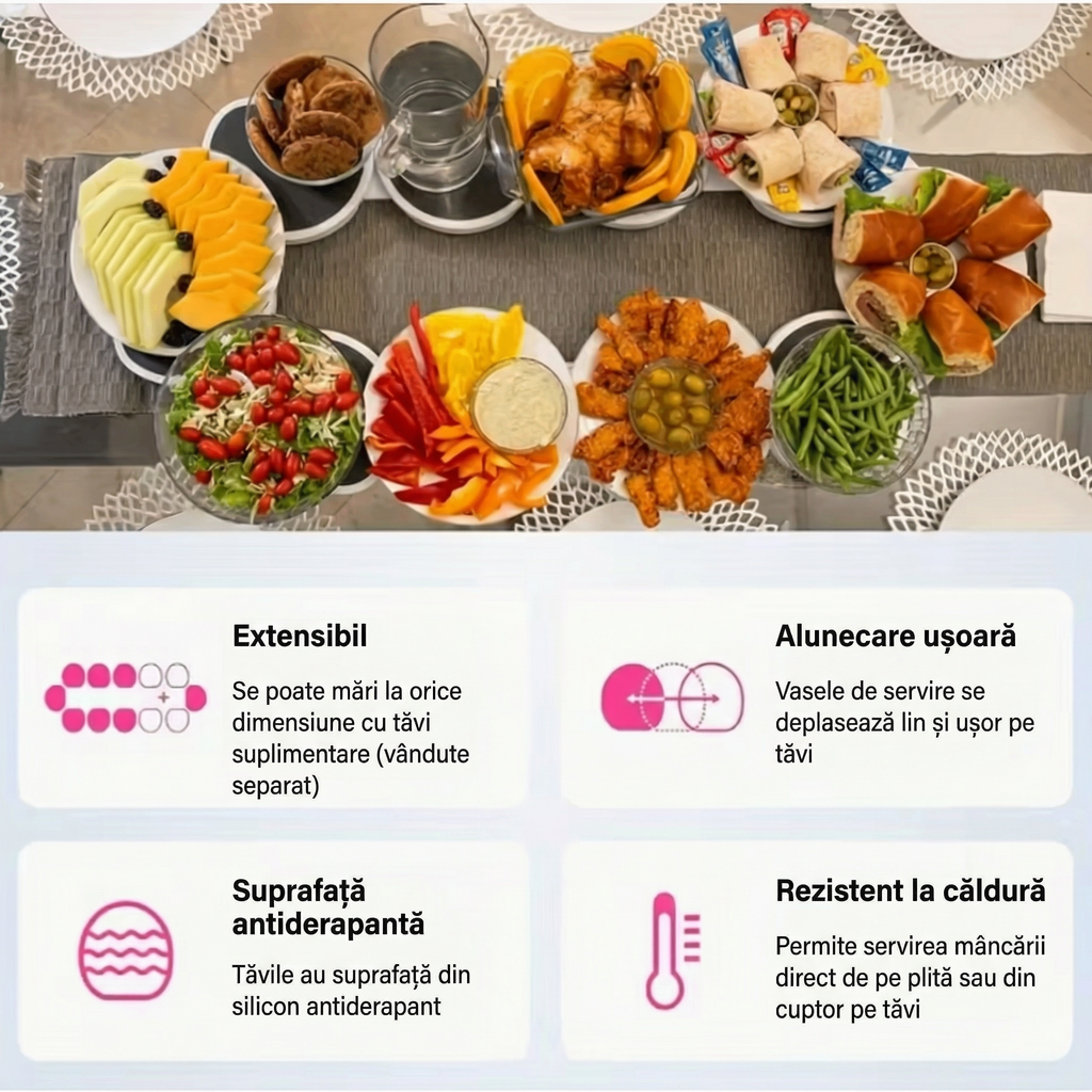 Platou Rotativ Extensibil pentru Masă