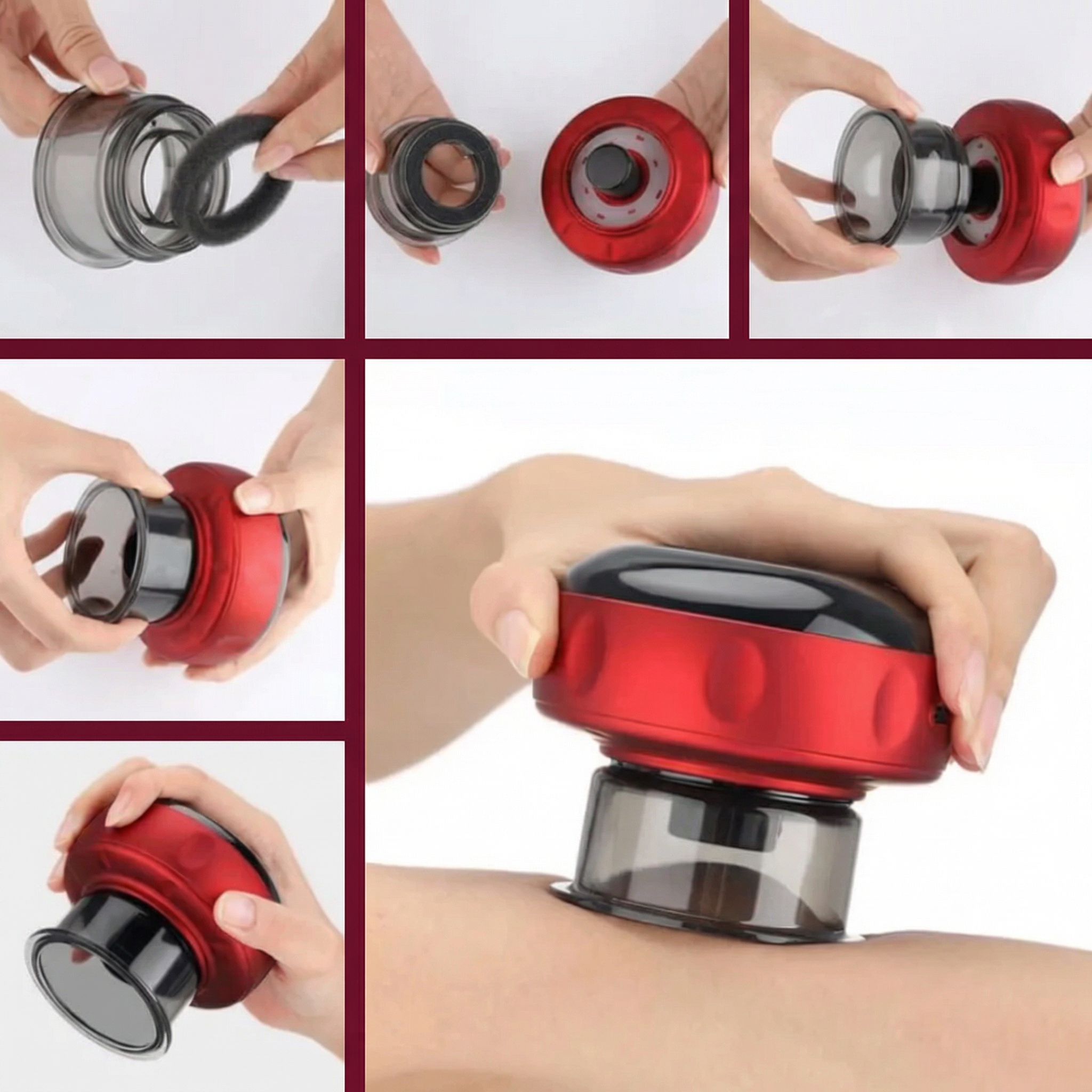 Aparat Electric cu Ventuze pentru Masaj, Încălzire și Relaxare Musculară