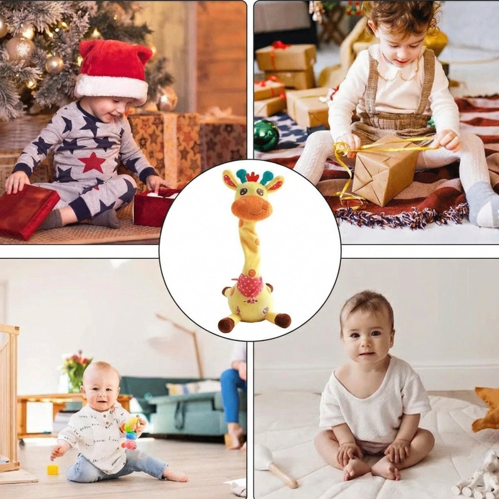 Girafa Dansatoare - Girafă de Pluș Interactivă, Cântă 60 de Cântece, Dansează pe Ritm, Repetă Cuvintele