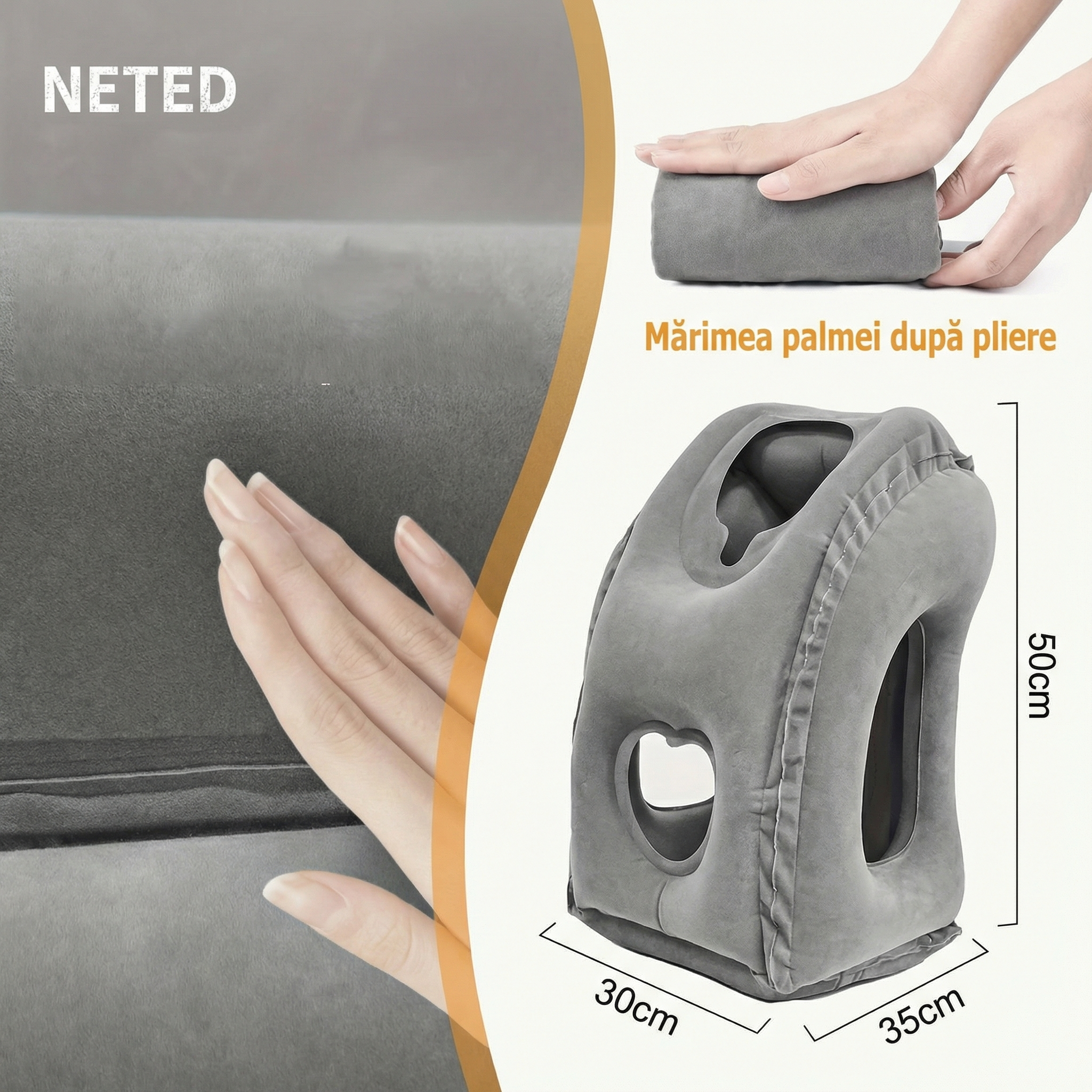 Pernă Ergonomică Gonflabilă pentru Călătorii