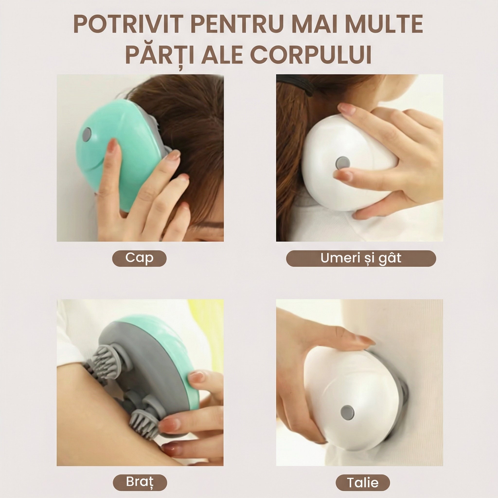 Dispozitiv Electric de Mână pentru Masaj Capilar cu 3 Viteze
