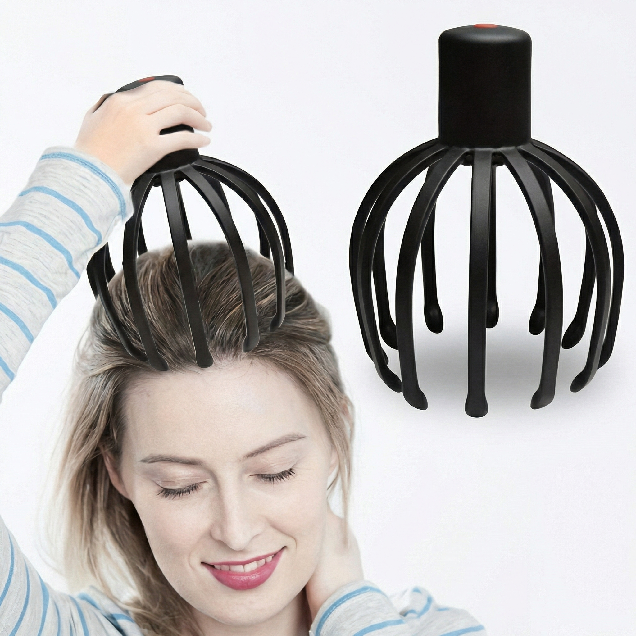 Aparat Electric de Masaj pentru Scalp cu Gheare de Caracatiță, Reîncărcabil USB, cu 3 Viteze Reglabile, Portabil și cu Vibrații