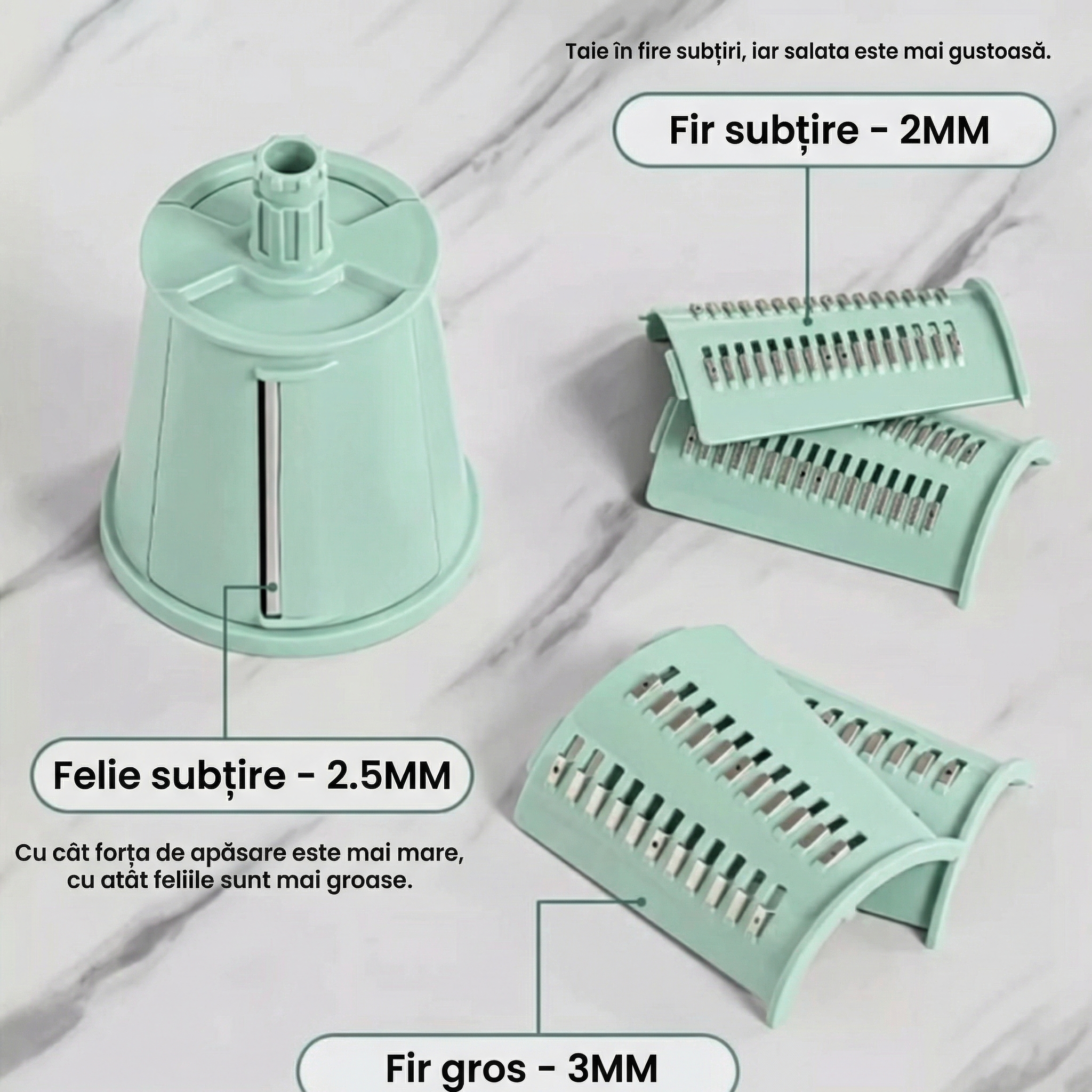 Razatoare de Legume cu Mandolina, 5 Lame Interschimbabile