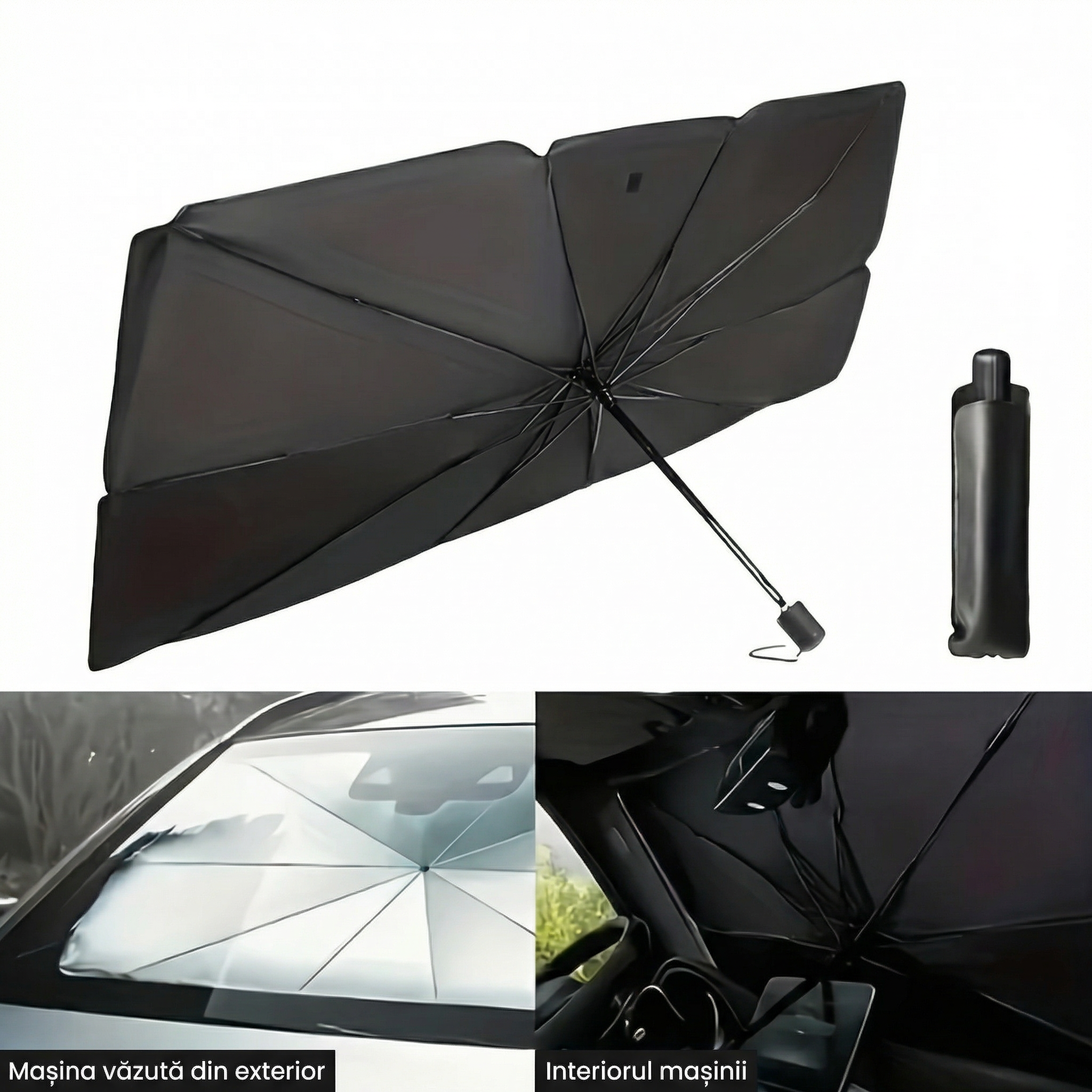 Parasolar Premium din Titan - Protecție Termică și Împotriva Razelor UV pentru Parbriz