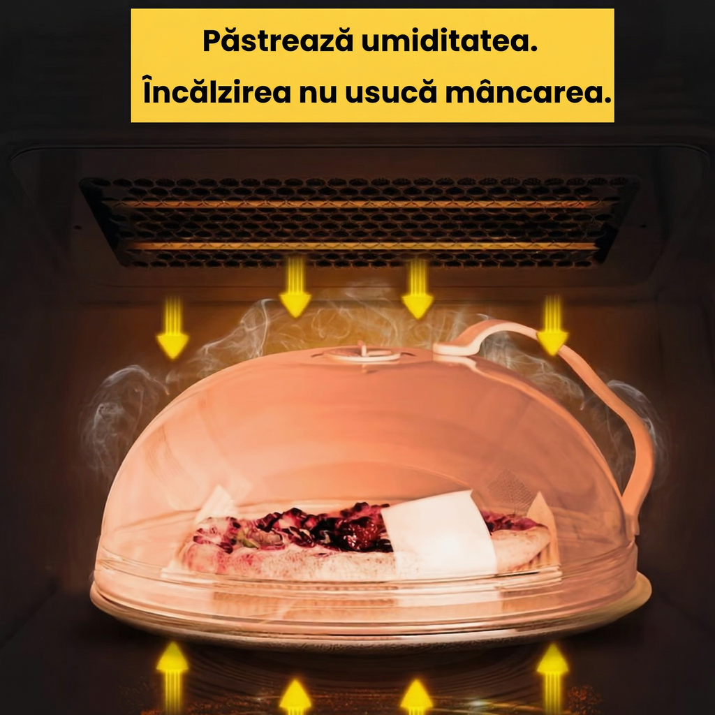 Capac Profesional pentru Microunde, Rezistent la Temperaturi Înalte și Stropire, cu Mâner, Acoperire Termorezistentă pentru Păstrarea Mâncării