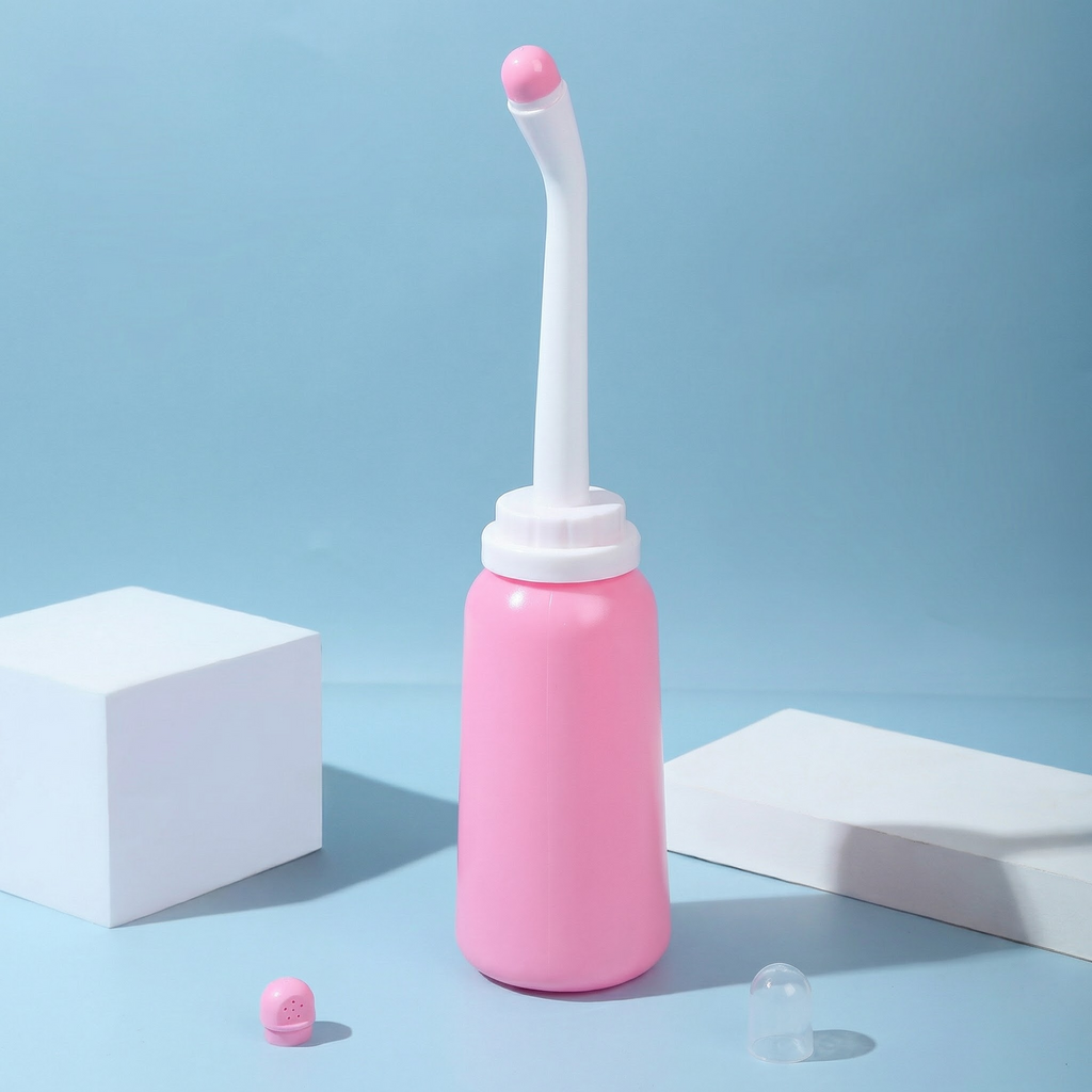 Bidet Personal Portabil 350ml - Îngrijire Delicată Postpartum și Feminină, Două Tipuri de Spălare, Directă și Laterală