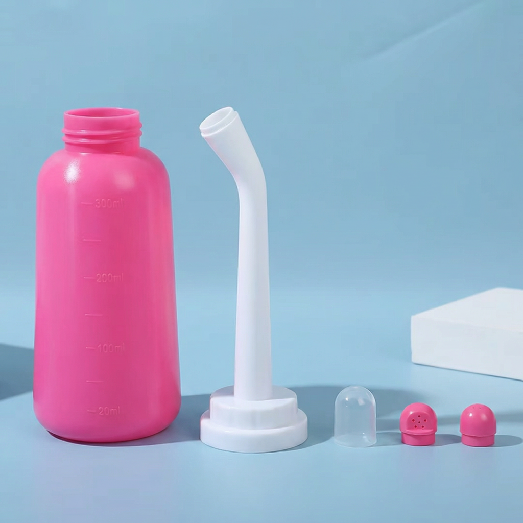 Bidet Personal Portabil 350ml - Îngrijire Delicată Postpartum și Feminină, Două Tipuri de Spălare, Directă și Laterală