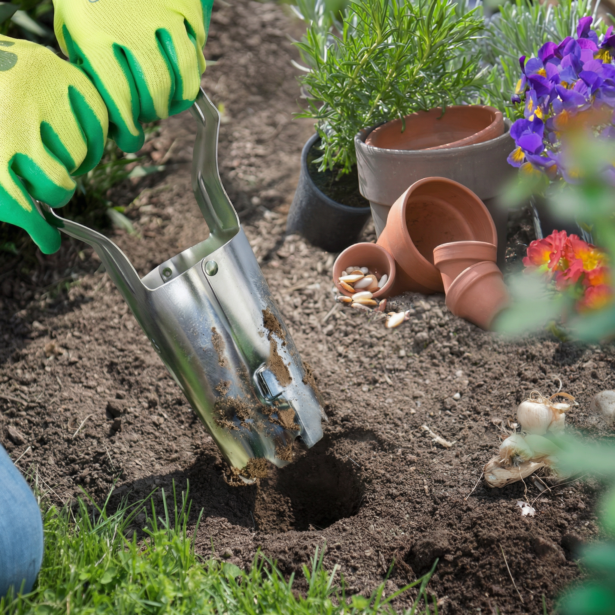 Instrument pentru Plantarea de Plante din Oțel Inoxidabil