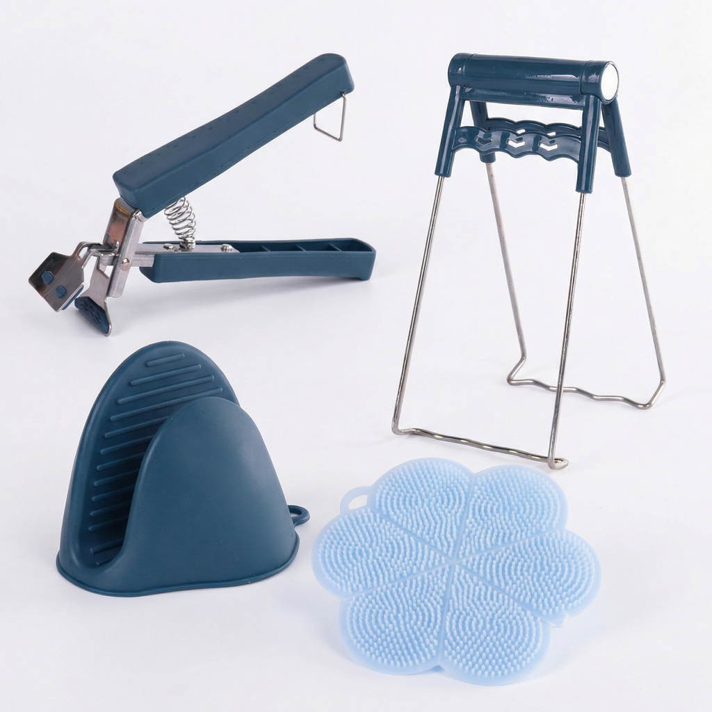 Set 3 Accesorii pentru Bucatarie din Inox, Suport pentru Farfurii