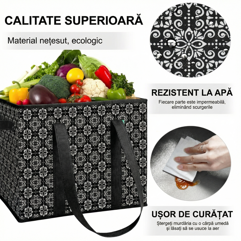Set de 3 Saci Reutilizabili pentru Cumpărături