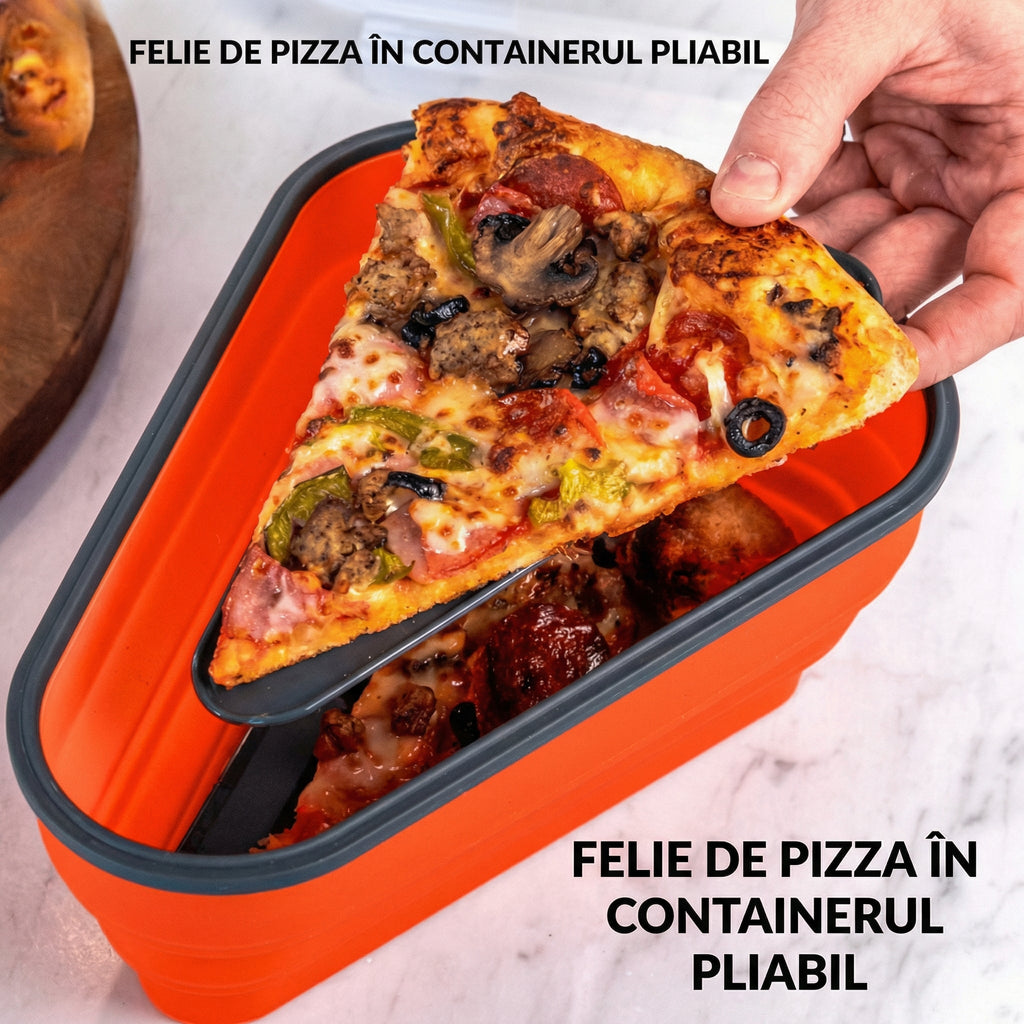 Caserolă Pliabilă pentru Pizza - cu 5 Tăvi Incluse