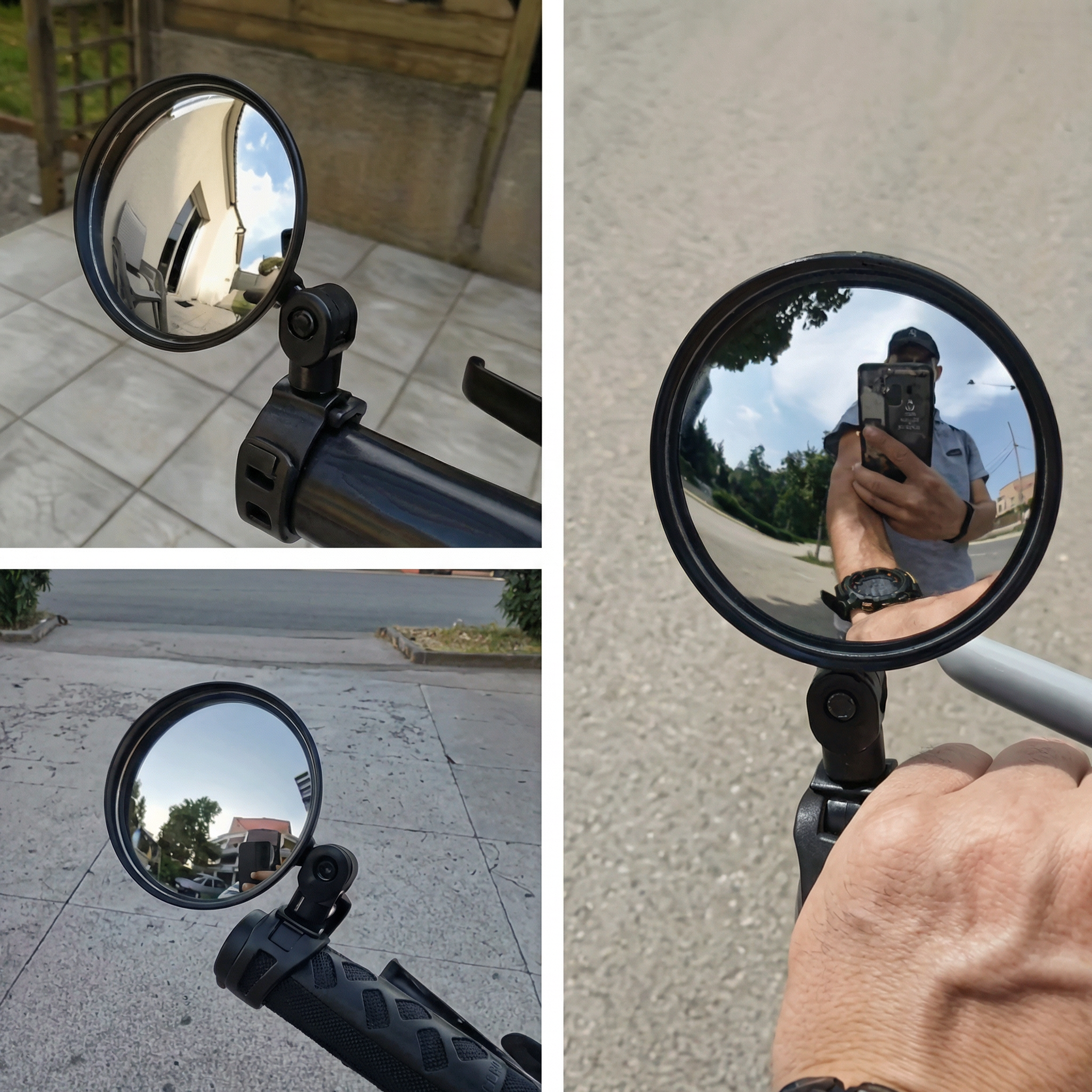 Oglinzi Retrovizoare Reglabile Rotative pentru Biciclete - Îmbunătățește Siguranța și Vizibilitatea pe Drum
