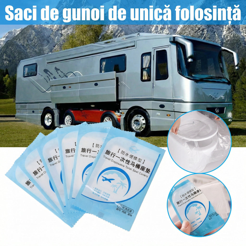Set 50 Bucăți Autocolante de Toaletă de Unică Folosință