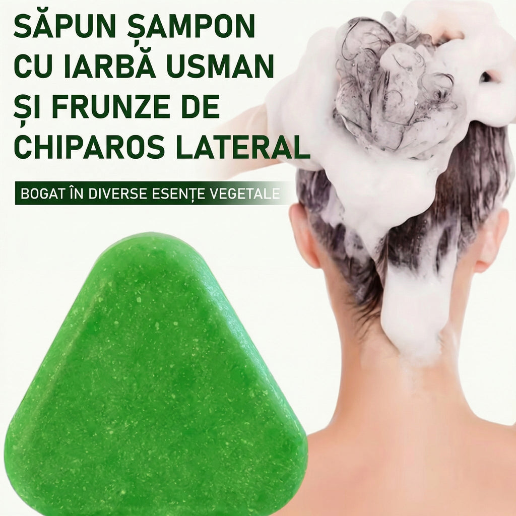Șampon Solid 3-în-1, Formulă pe Bază de Plante, Amestec Hrănitor, Întărire Rădăcini