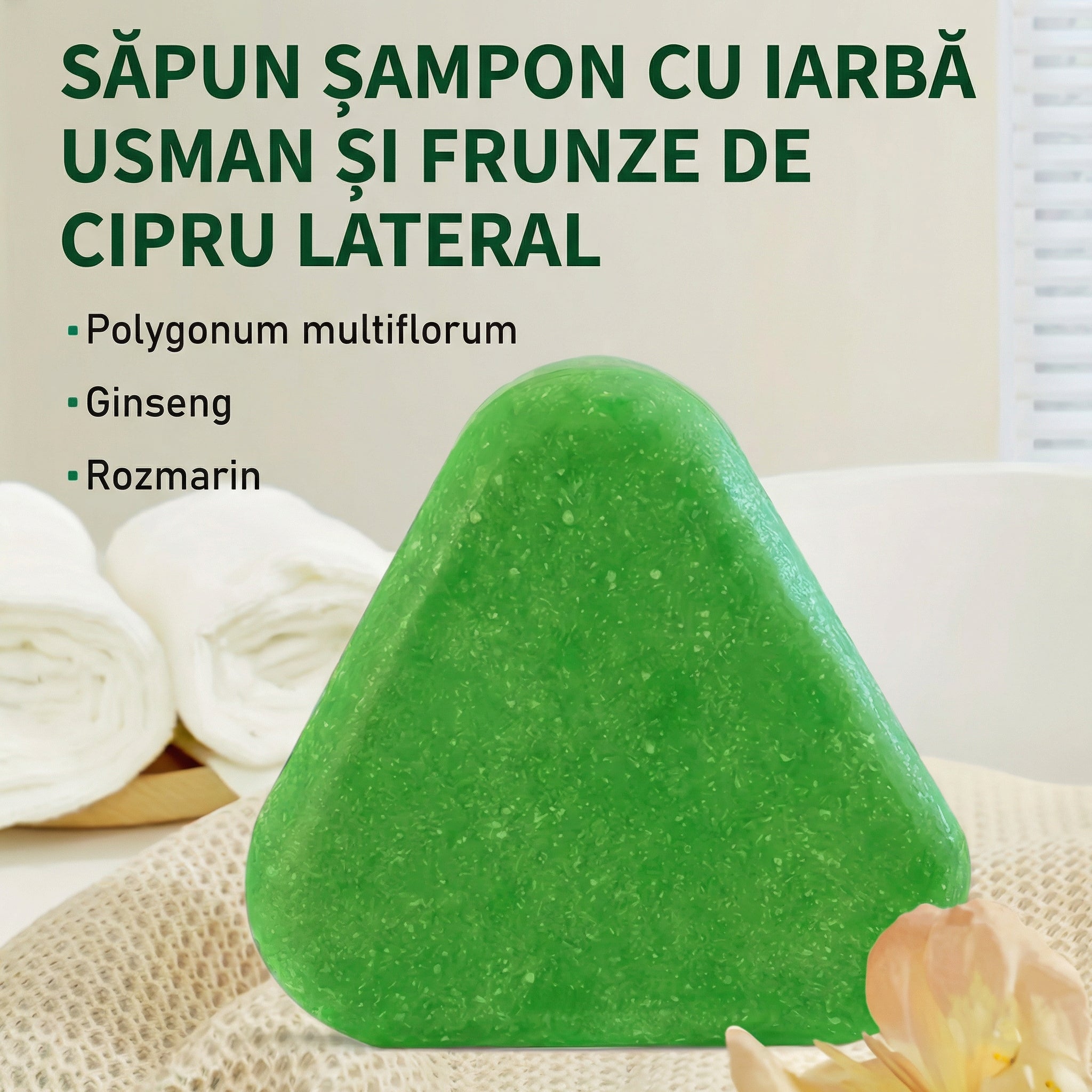 Șampon Solid 3-în-1, Formulă pe Bază de Plante, Amestec Hrănitor, Întărire Rădăcini