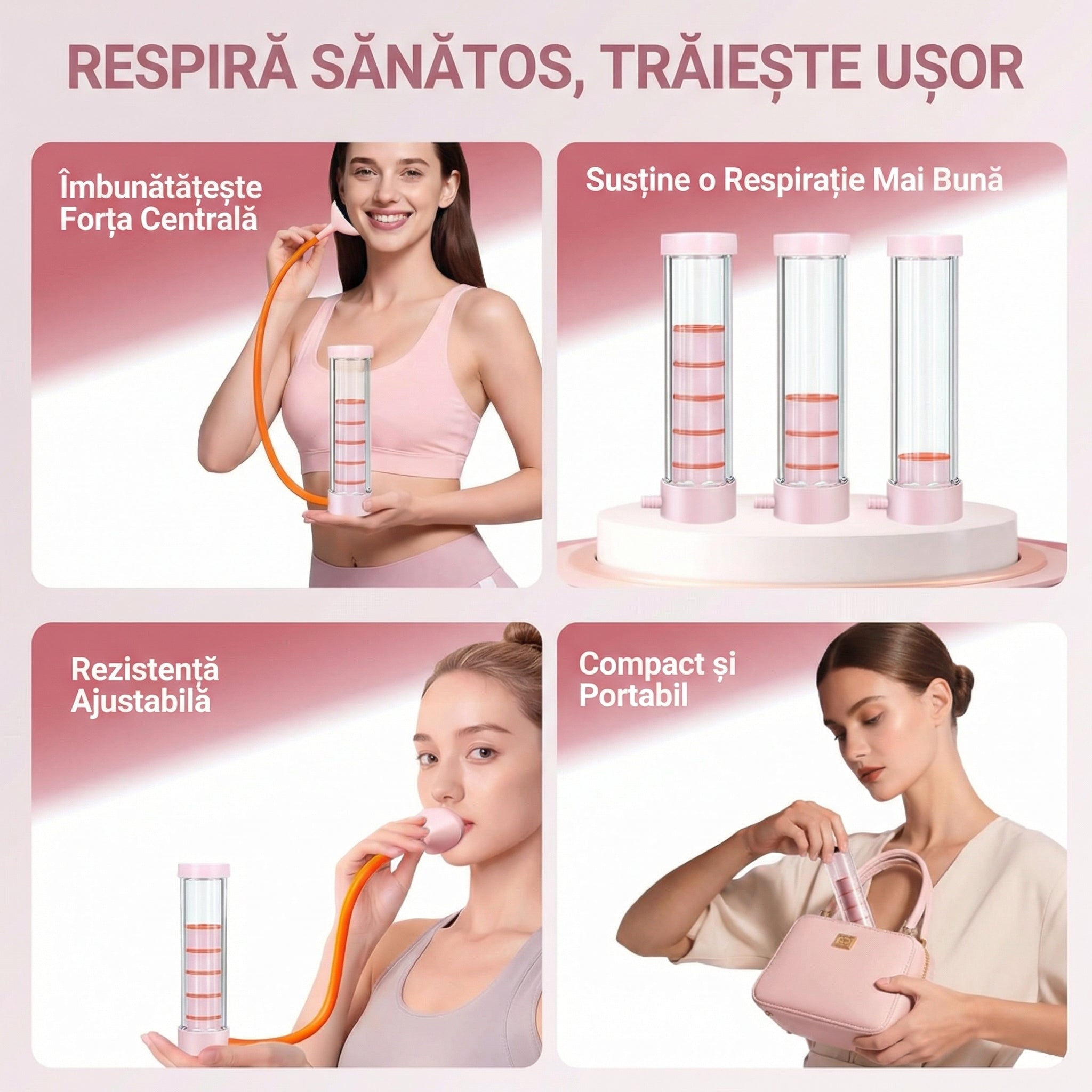 Antrenor de Respirație Profundă Natural pentru Plămâni