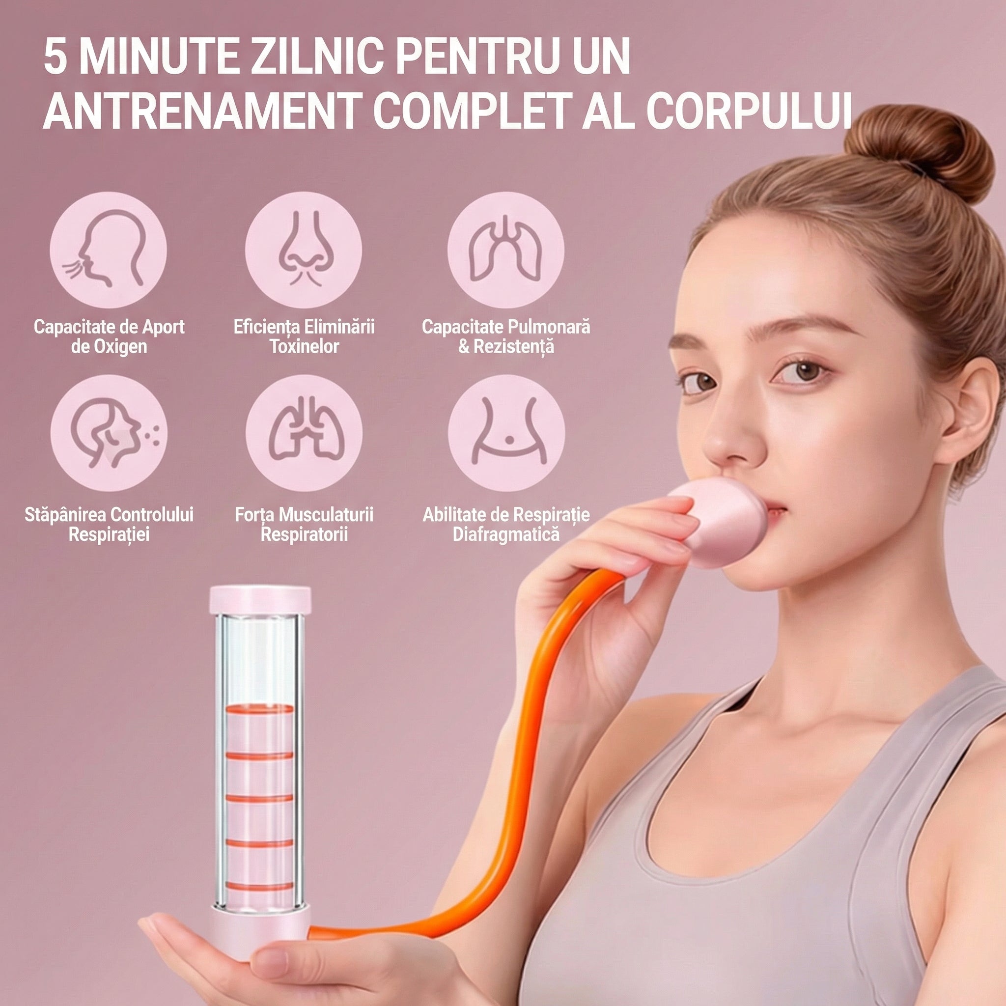 Antrenor de Respirație Profundă Natural pentru Plămâni