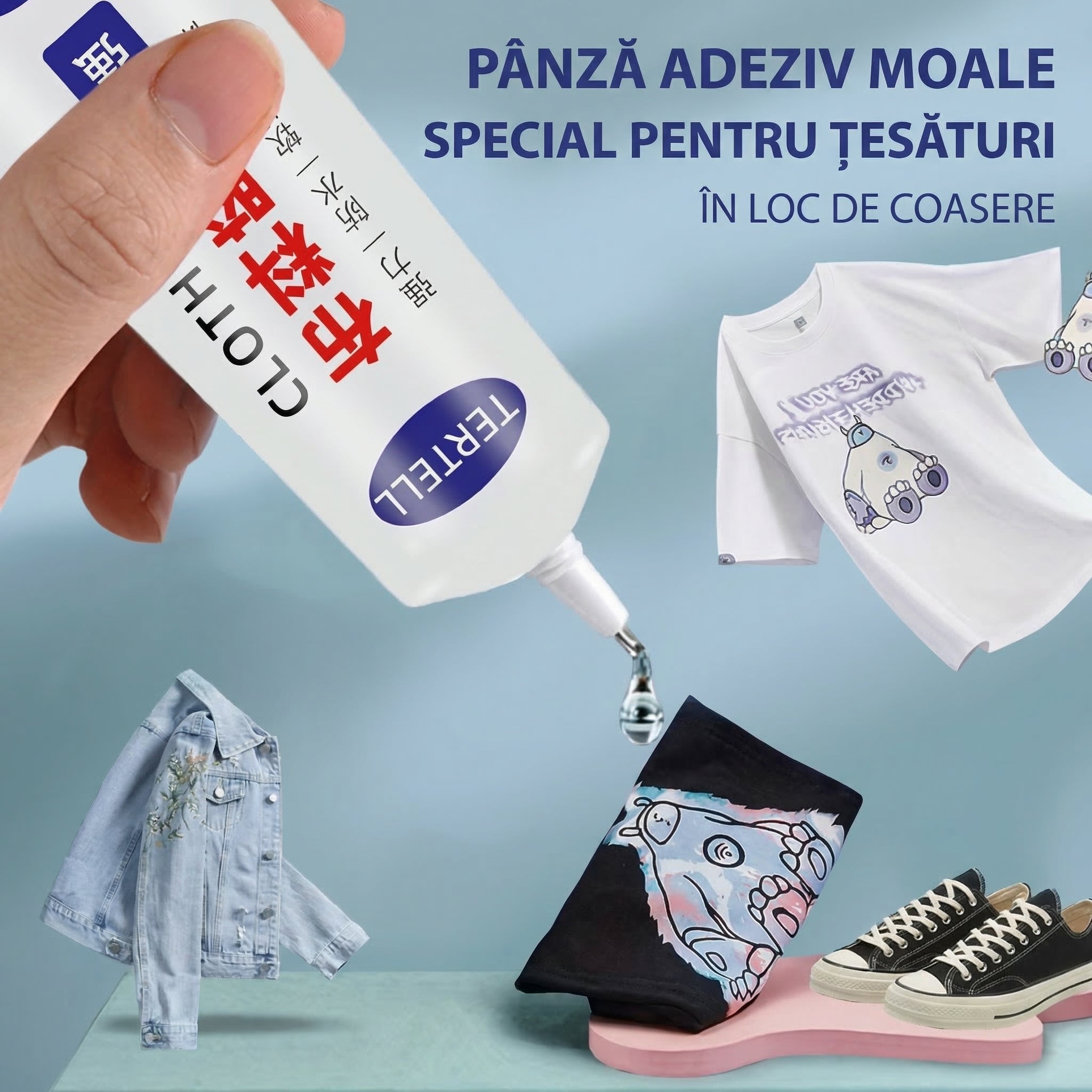 Adeziv Transparent pentru Piele și Textile