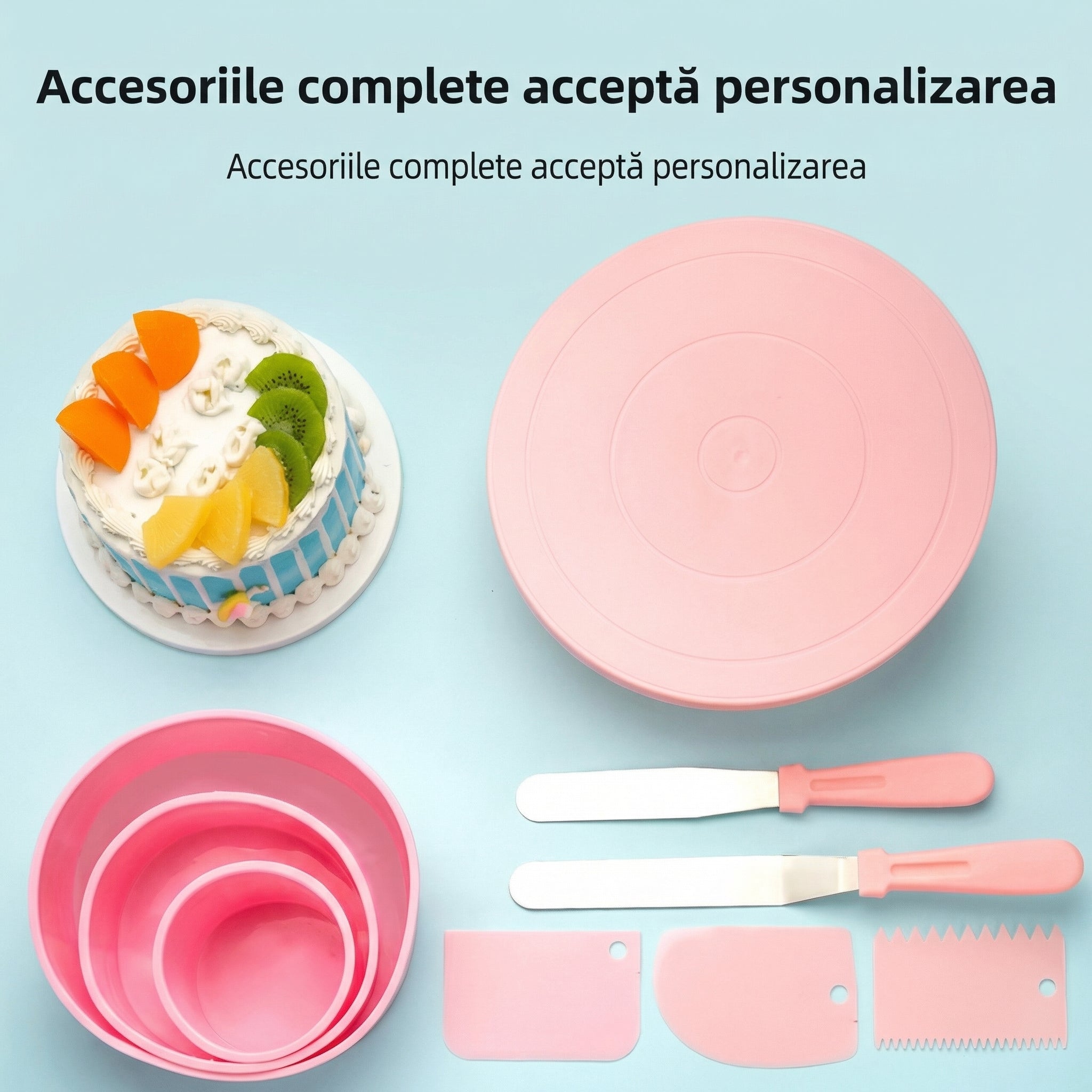 Set de Decorare Torturi cu Spatule și Forme pentru Copt
