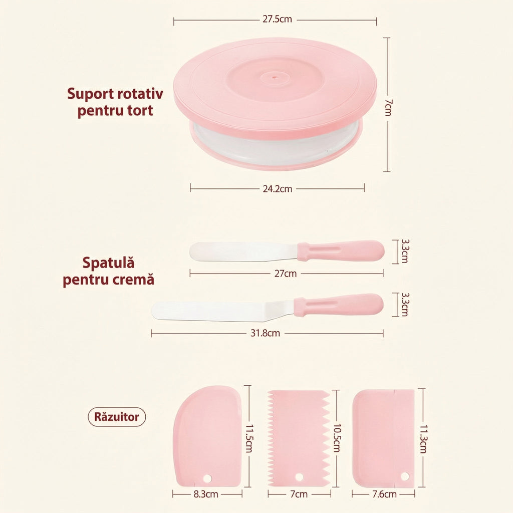 Set de Decorare Torturi cu Spatule și Forme pentru Copt
