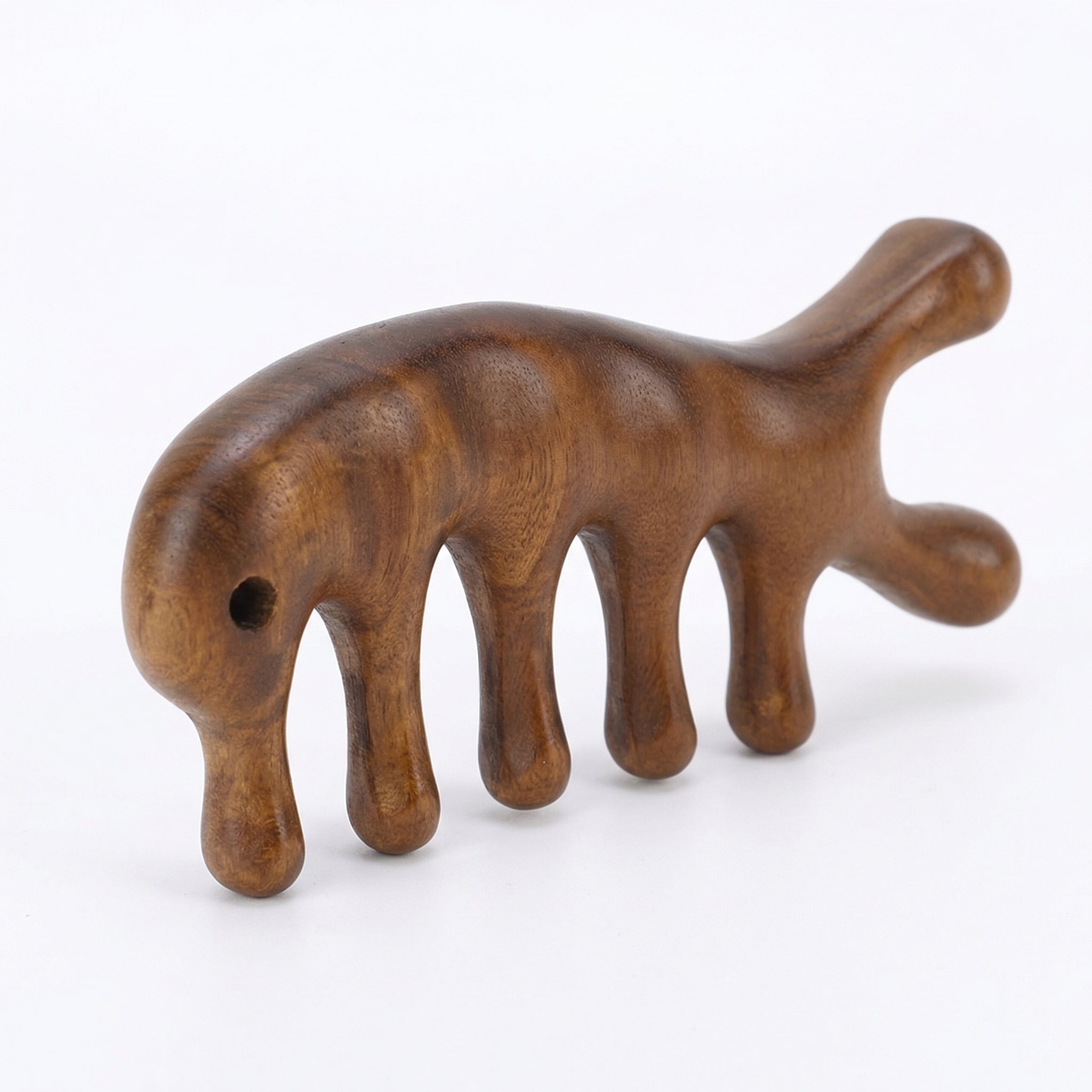 Pieptene Gua Sha din Lemn de Santal, Ergonomic, pentru Masaj scalp, Gât, Brațe, Picioare