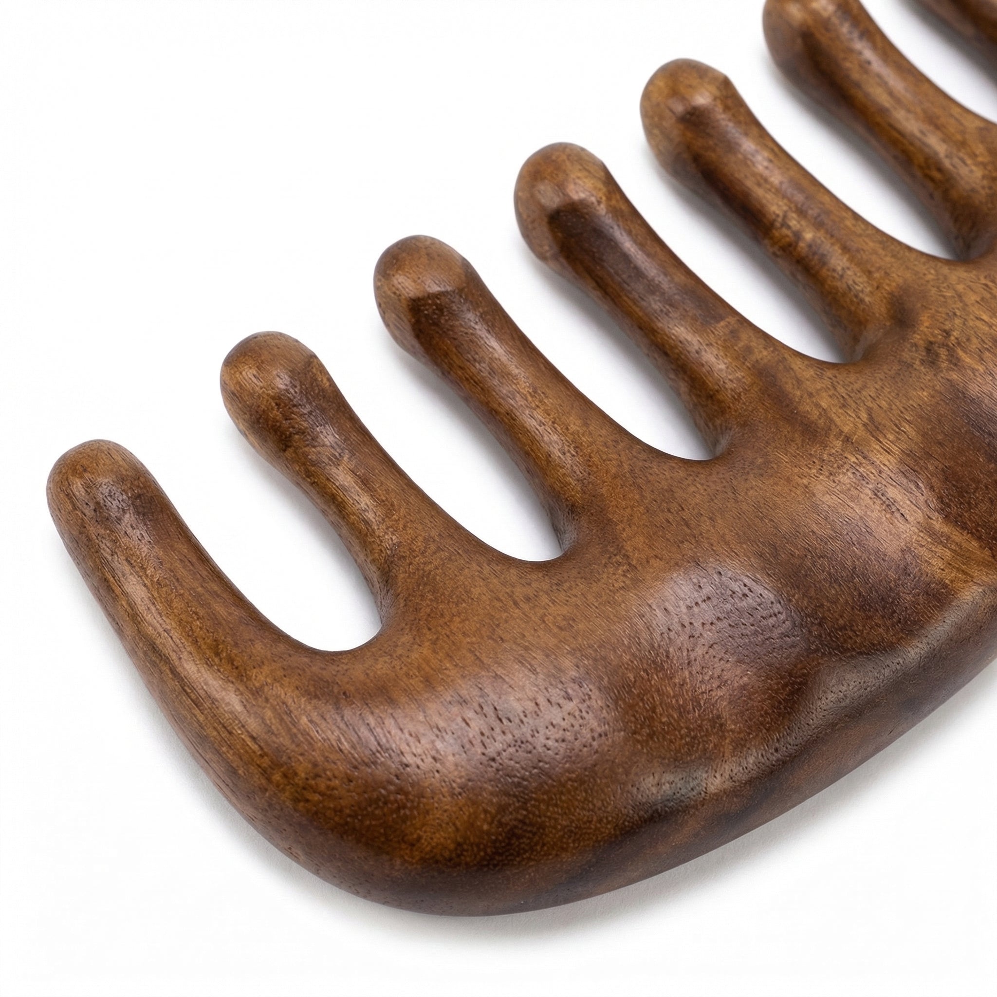 Pieptene Gua Sha din Lemn de Santal, Ergonomic, pentru Masaj scalp, Gât, Brațe, Picioare
