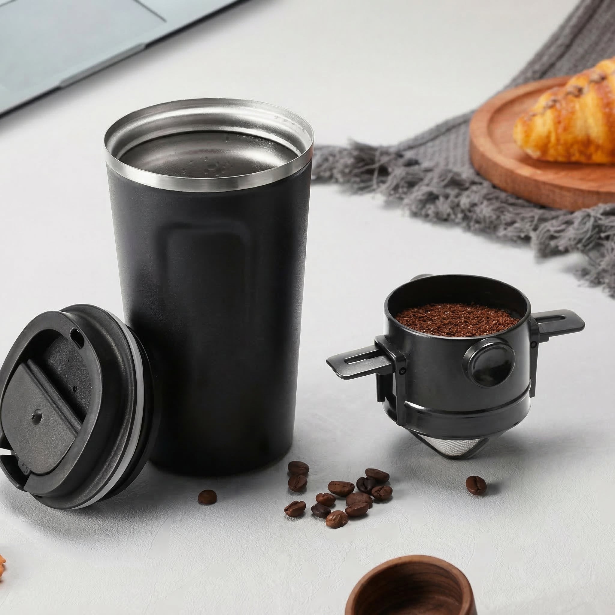 Filtru Portabil de Cafea din Oțel Inoxidabil