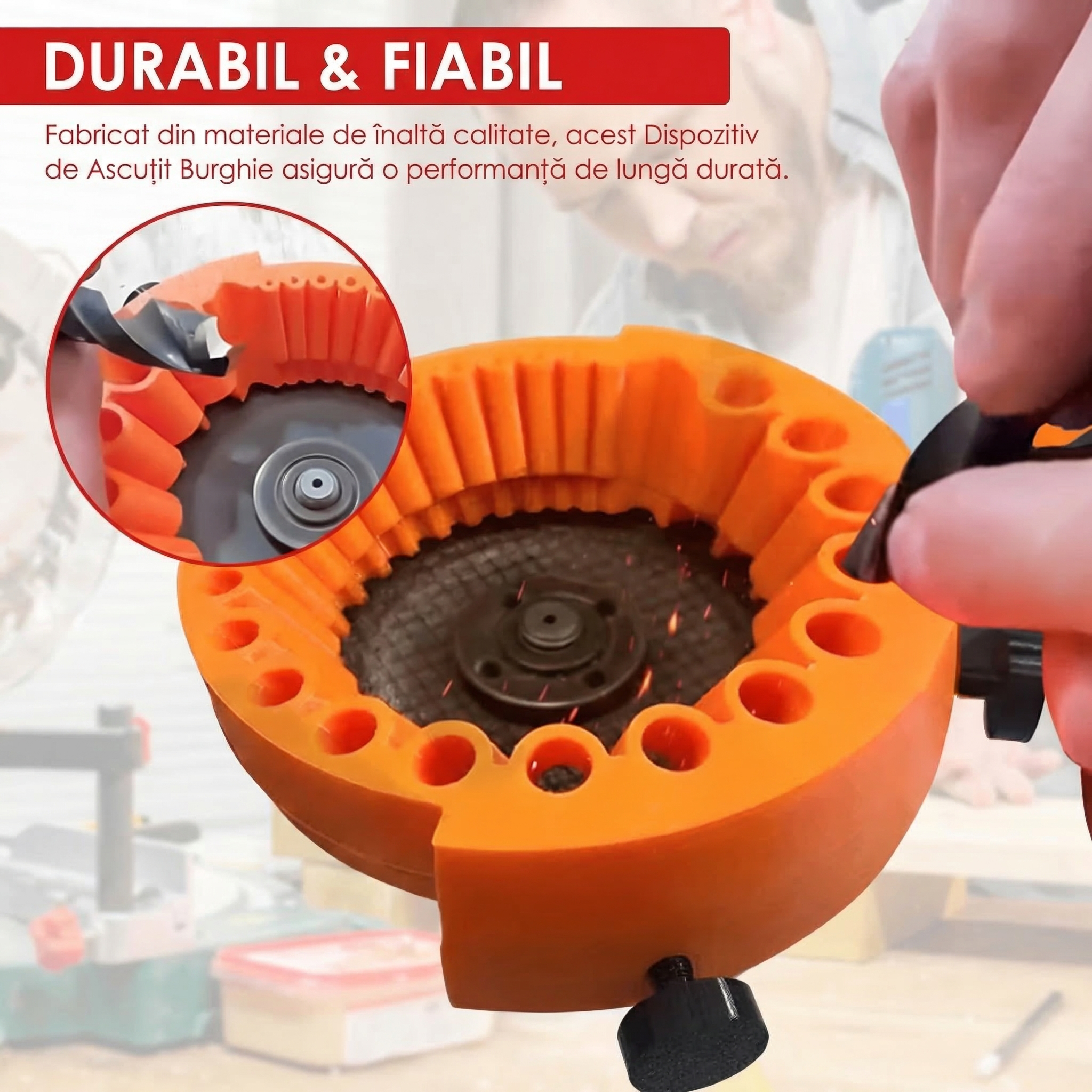 Ascuțitor Profesional pentru Burghie 2–13 mm pentru Polizor Unghiular 125 mm