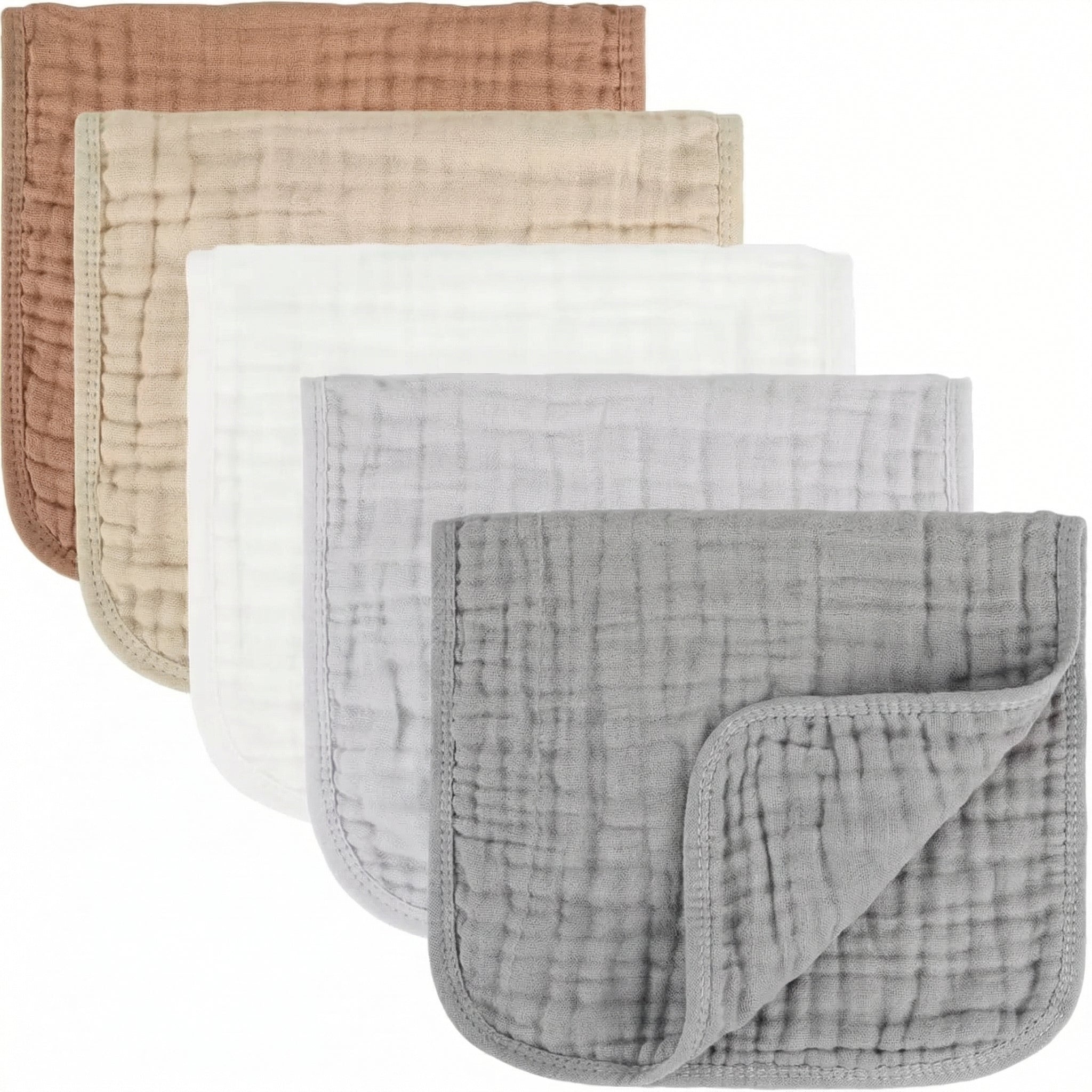Set Museline de Umăr pentru Bebeluși, Eco-Friendly, Antibacteriană, 0-3 Ani