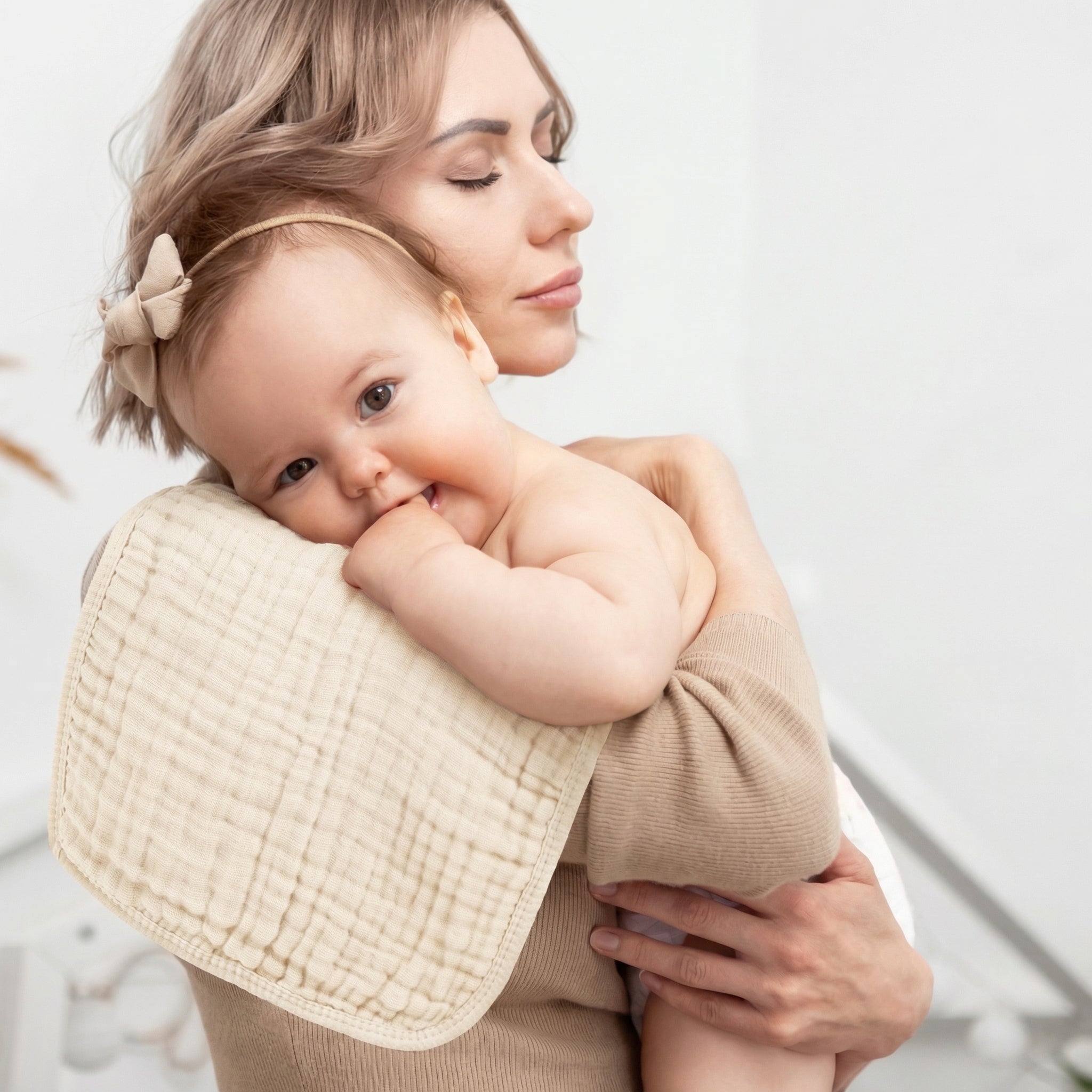 Set Museline de Umăr pentru Bebeluși, Eco-Friendly, Antibacteriană, 0-3 Ani