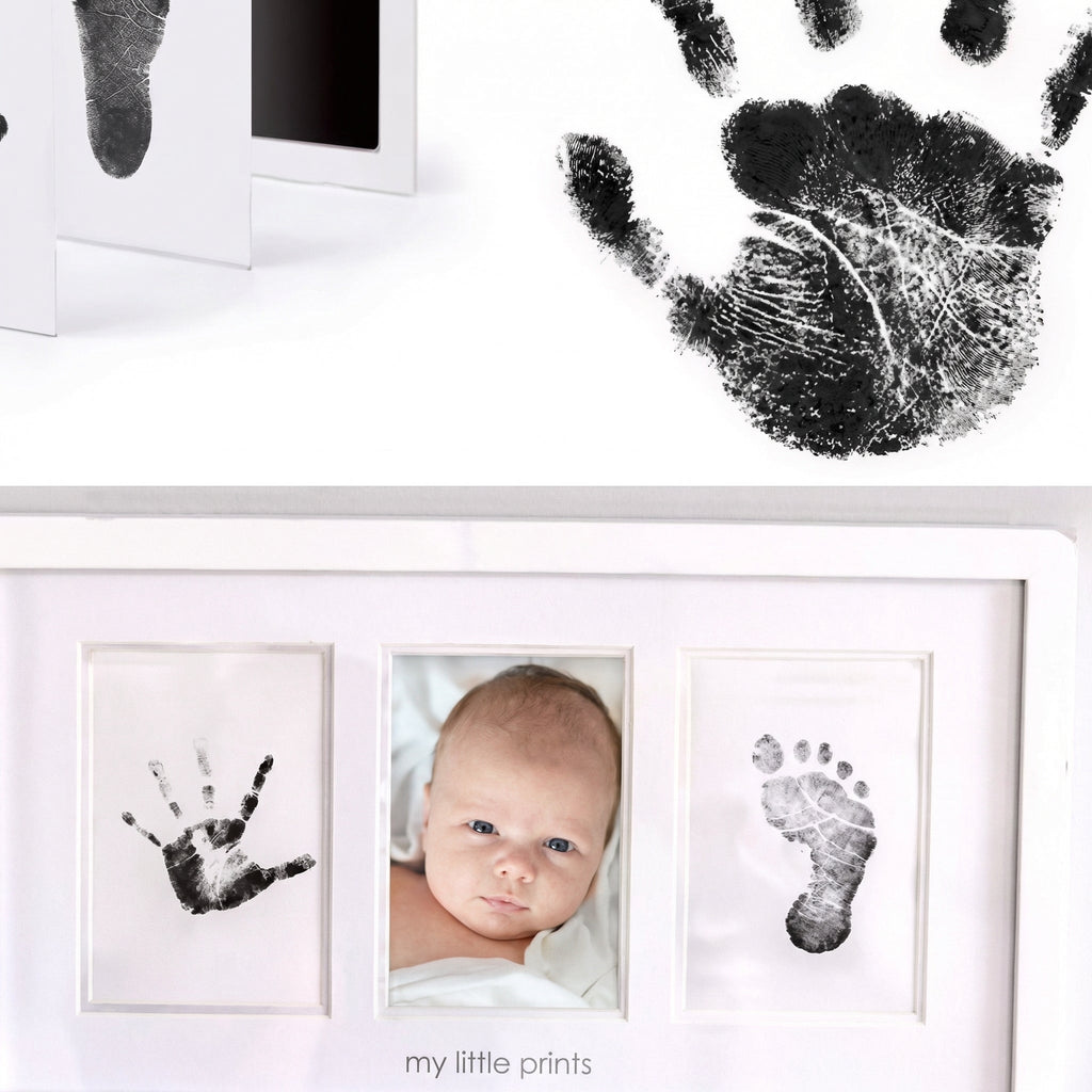 Set Amprente Bebeluș Premium – Ramă Foto + Ink Pad Fără Contact