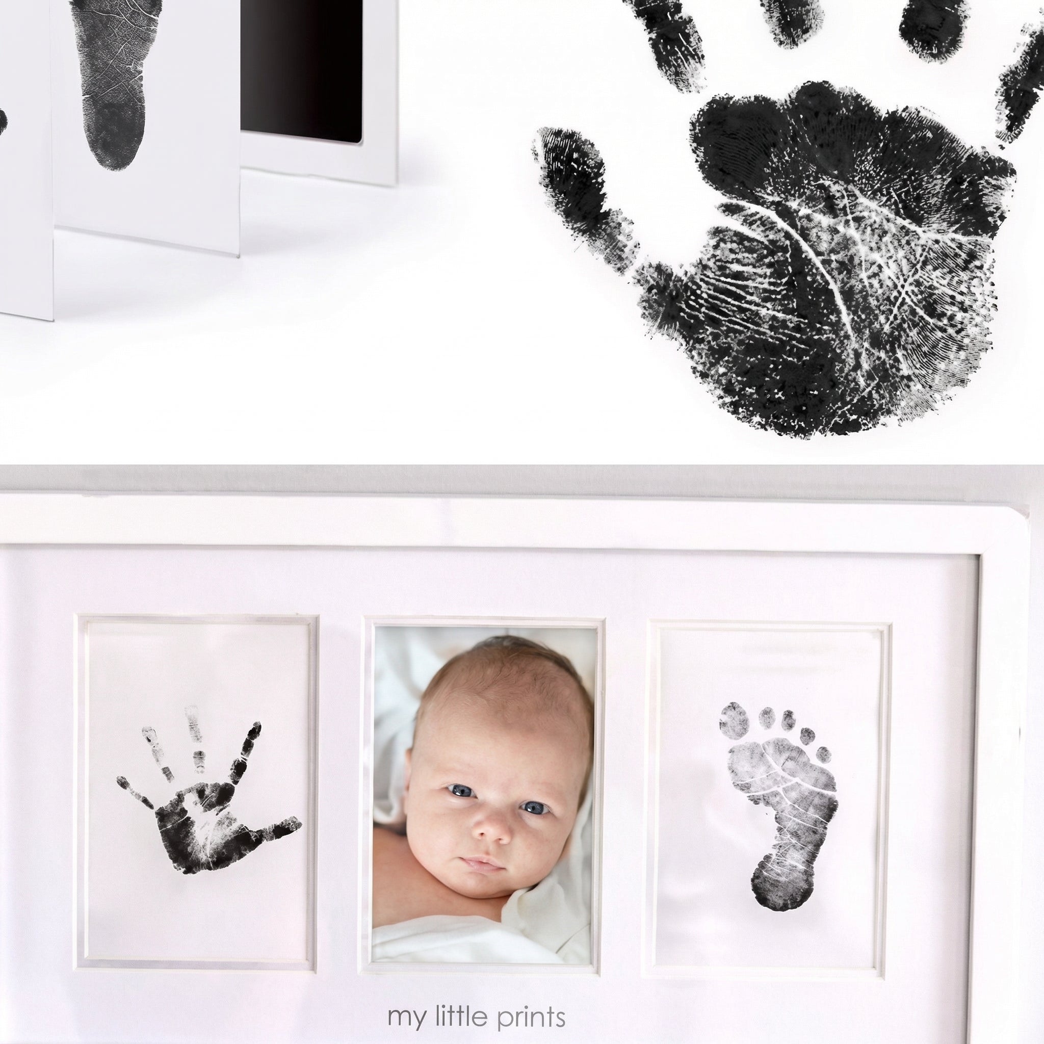 Set Amprente Bebeluș Premium – Ramă Foto + Ink Pad Fără Contact