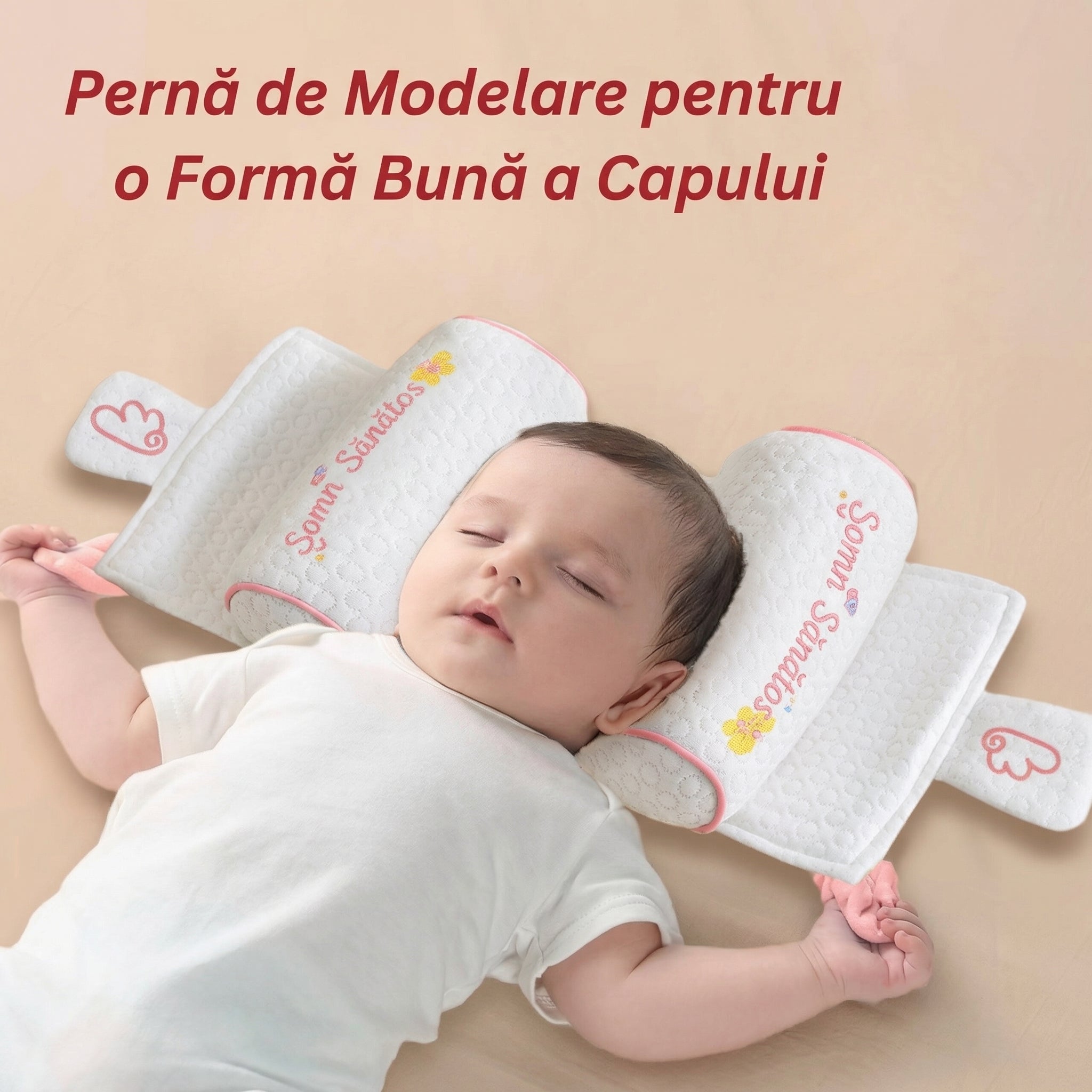 Perna Bebeluș Anti-Rostogolire – Suport Ergonomic pentru Cap pentru 0-12 luni