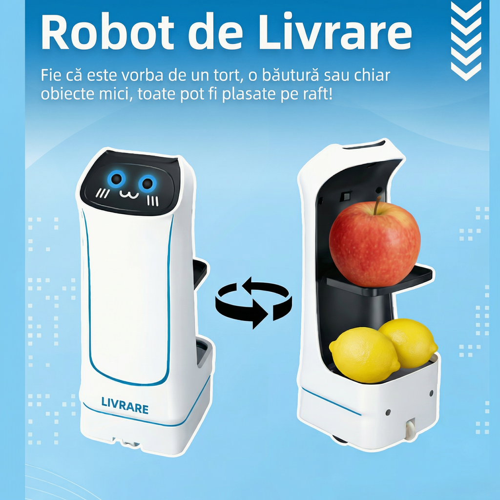 Mini Robot RC pentru Servire cu Telecomandă